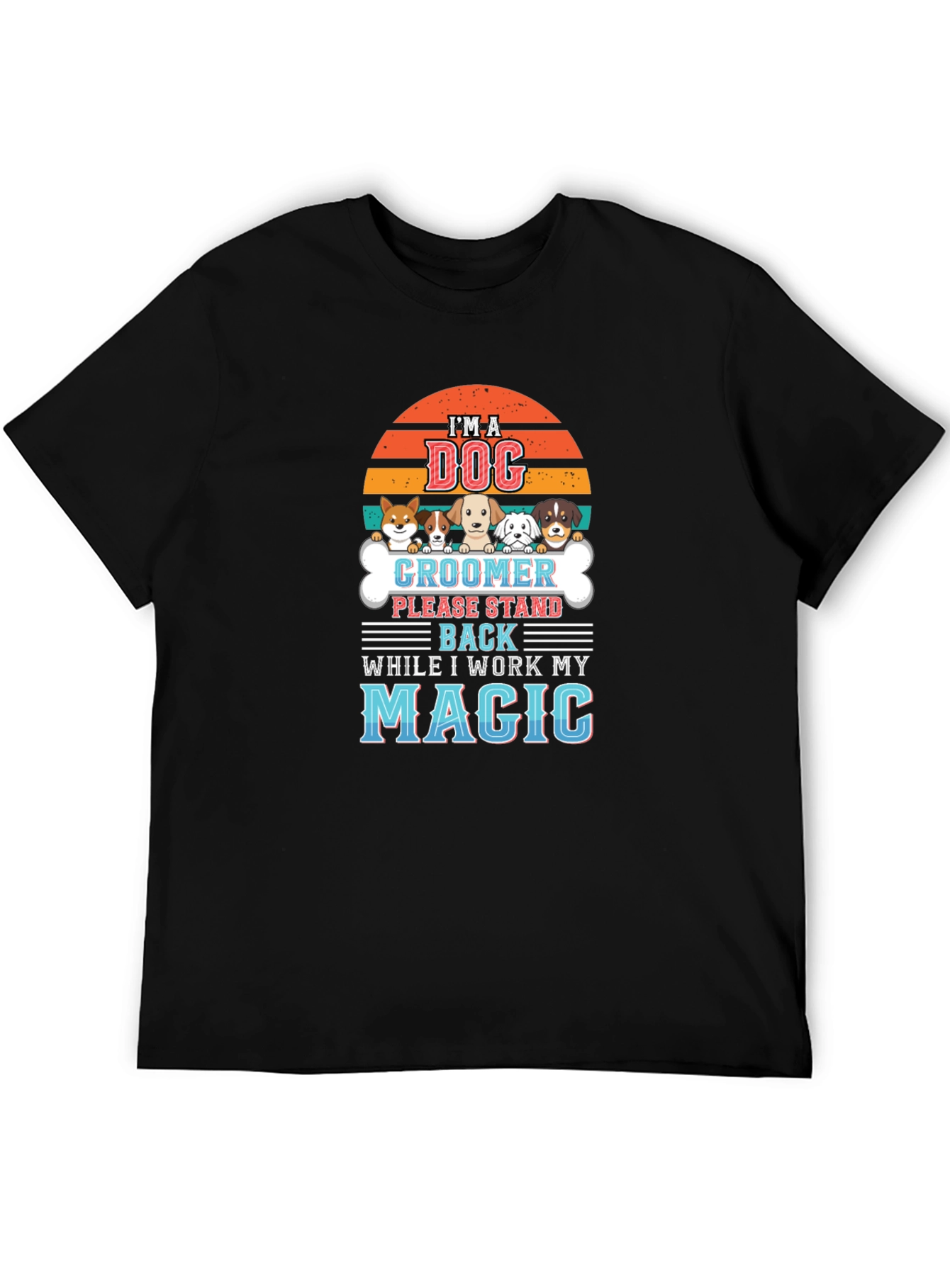 Black Dog Groomer Magic T-Shirt - Pet Lover Tee view 5