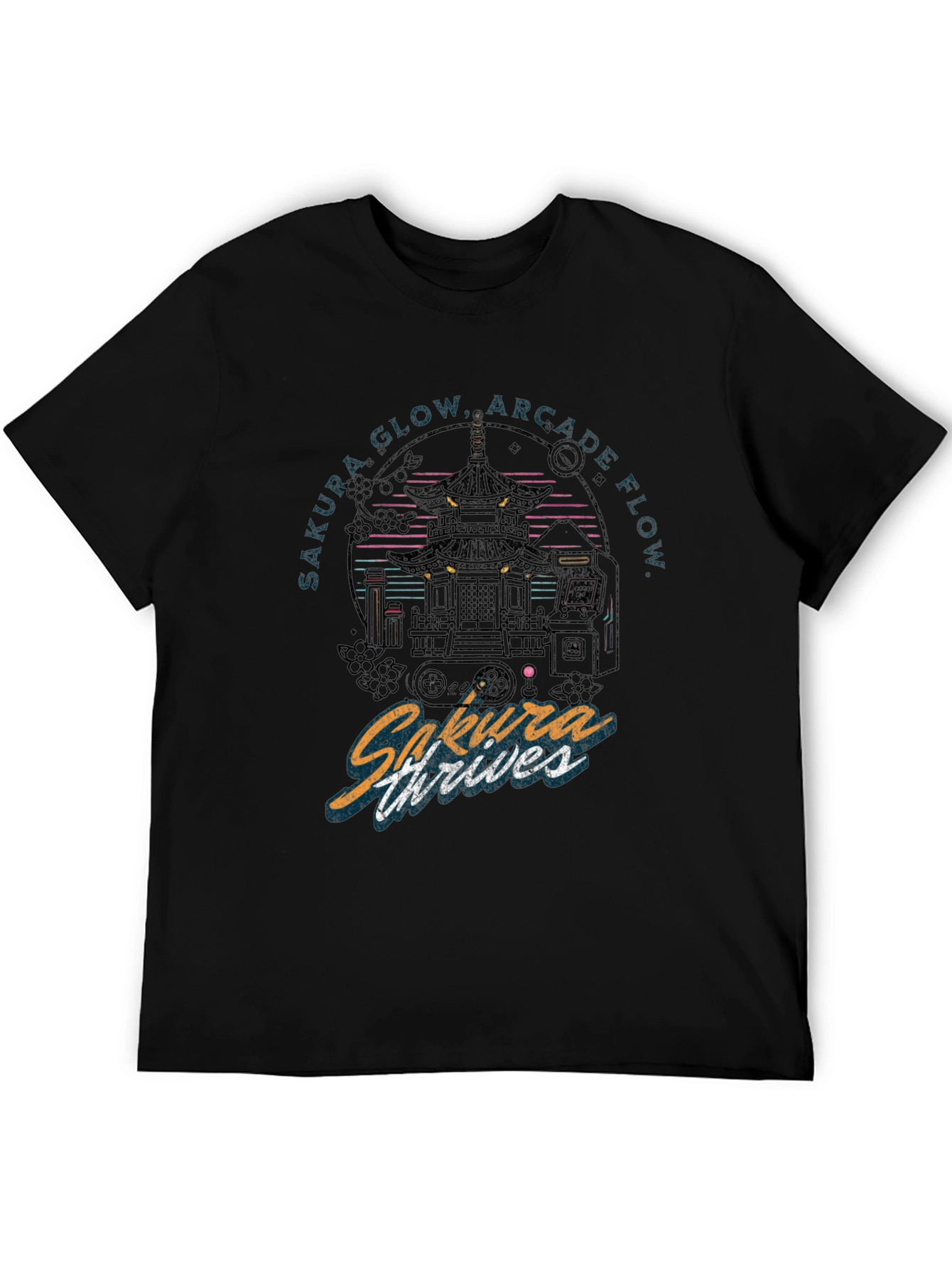 Black Sakura Thrives Arcade Flow Graphic Tee view 5
