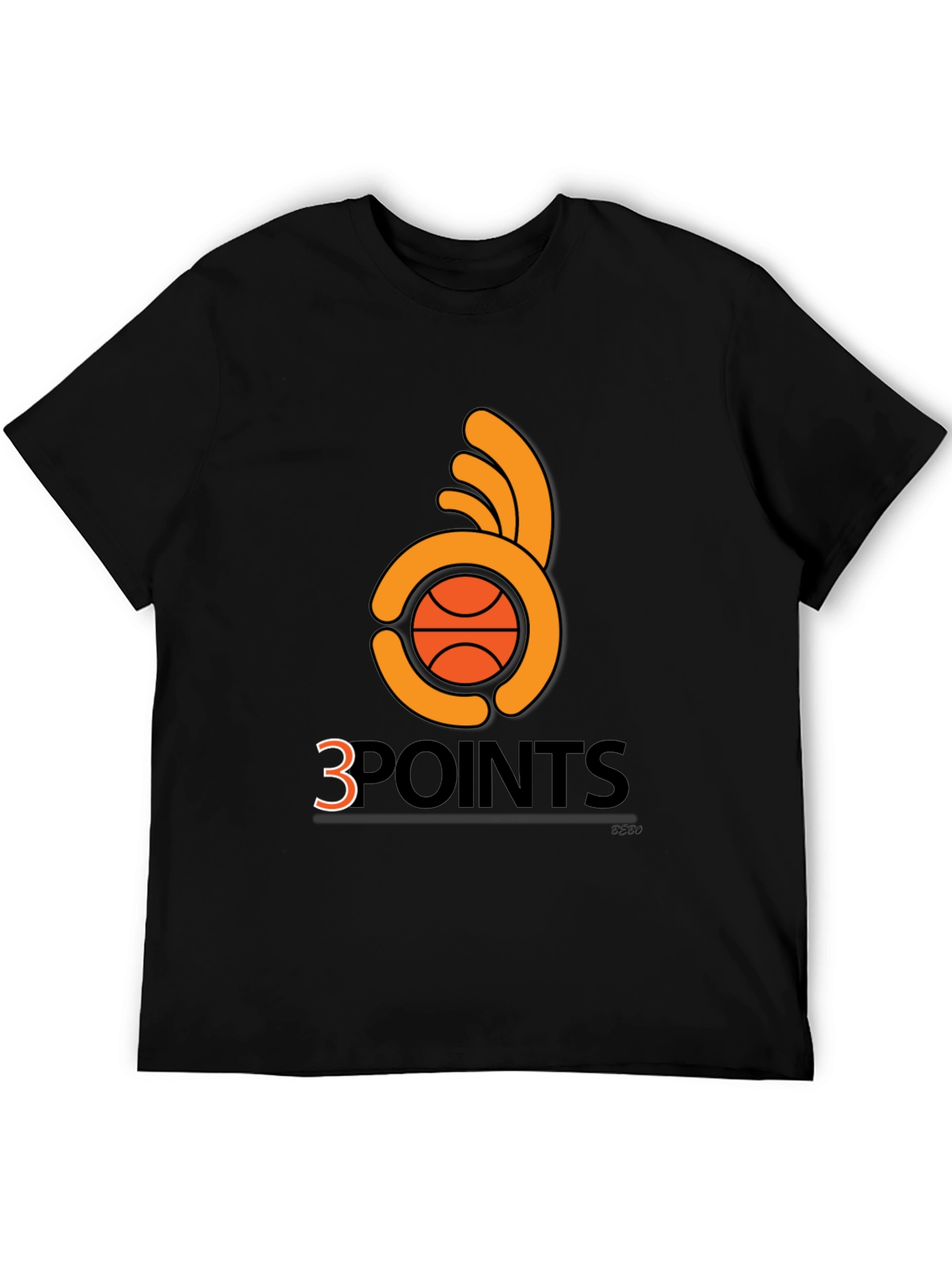 Black 3 Points Basketball T-Shirt - Graphic Tee view 5