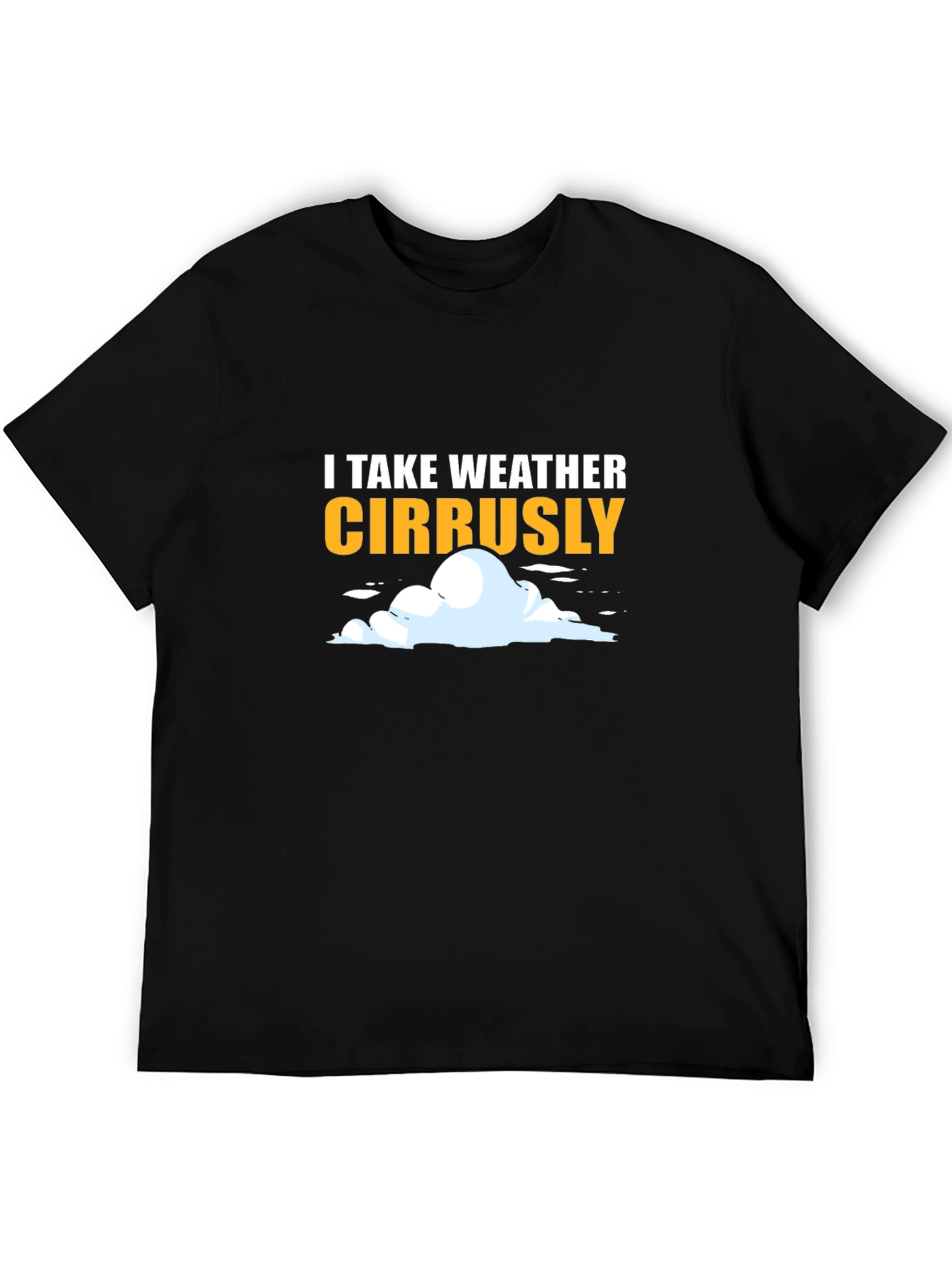 Black Funny Weather T-Shirt - I Take Weather Cirrusly view 5