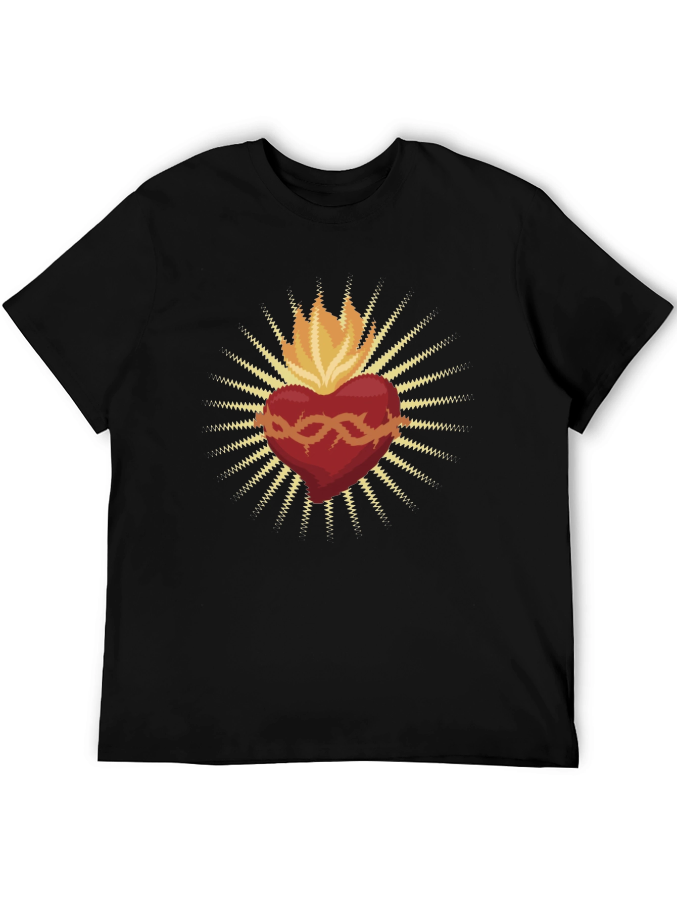 Black Sacred Heart Graphic Tee - Mens Black T-Shirt view 5