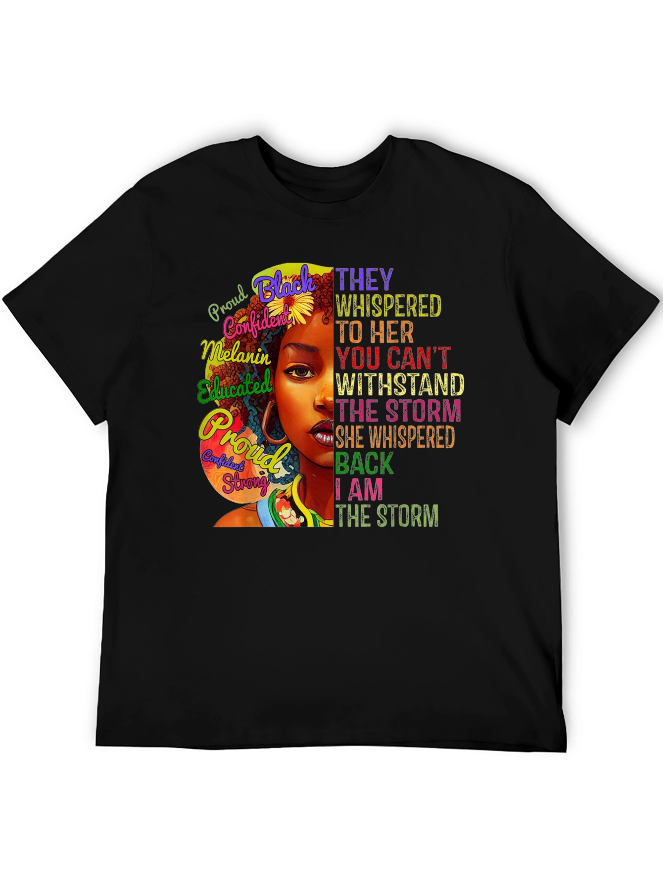 Black Black Woman Empowerment T-Shirt - I am the Storm view 5