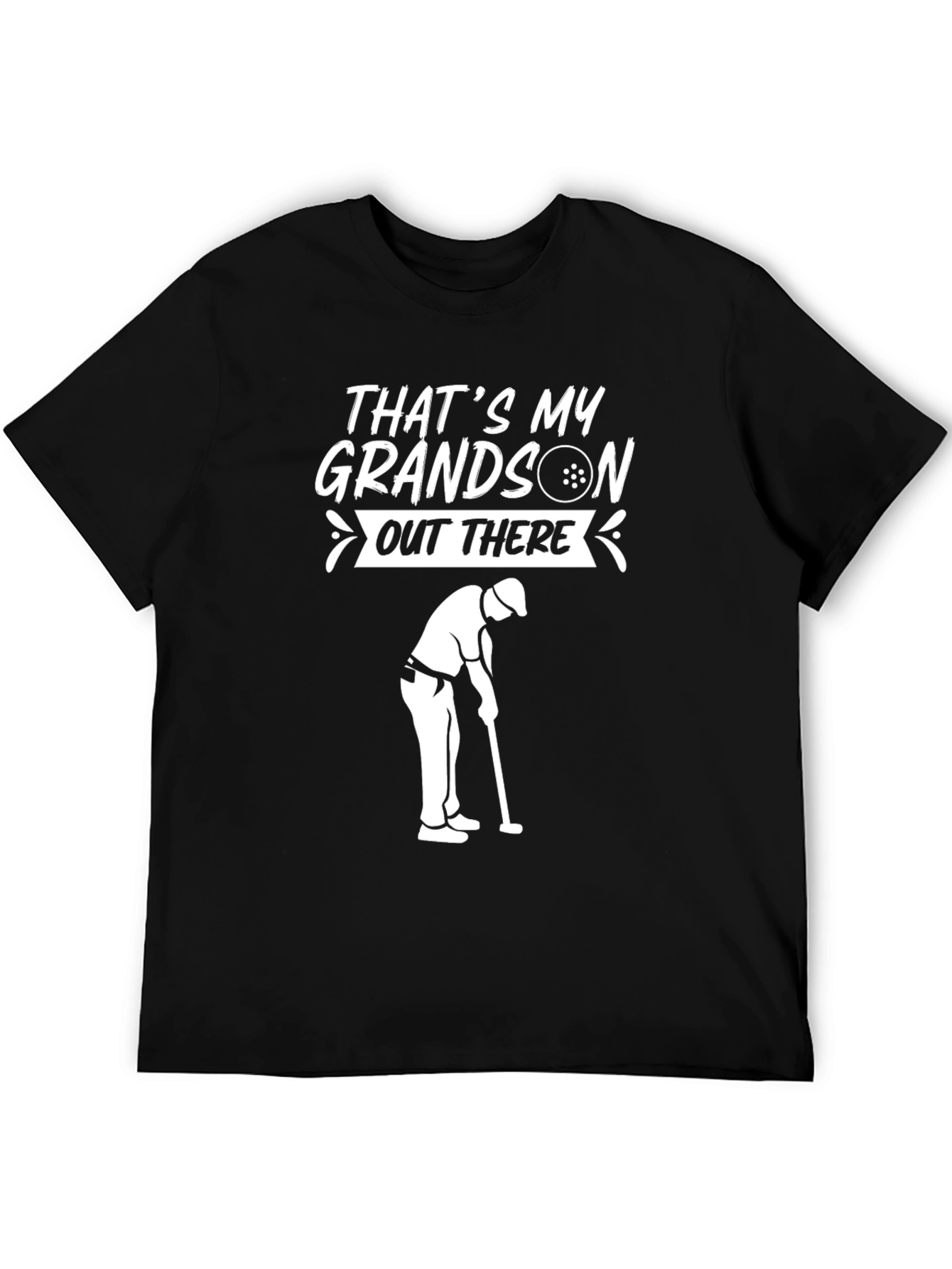 Black That's My Grandson Golf T-Shirt view 5