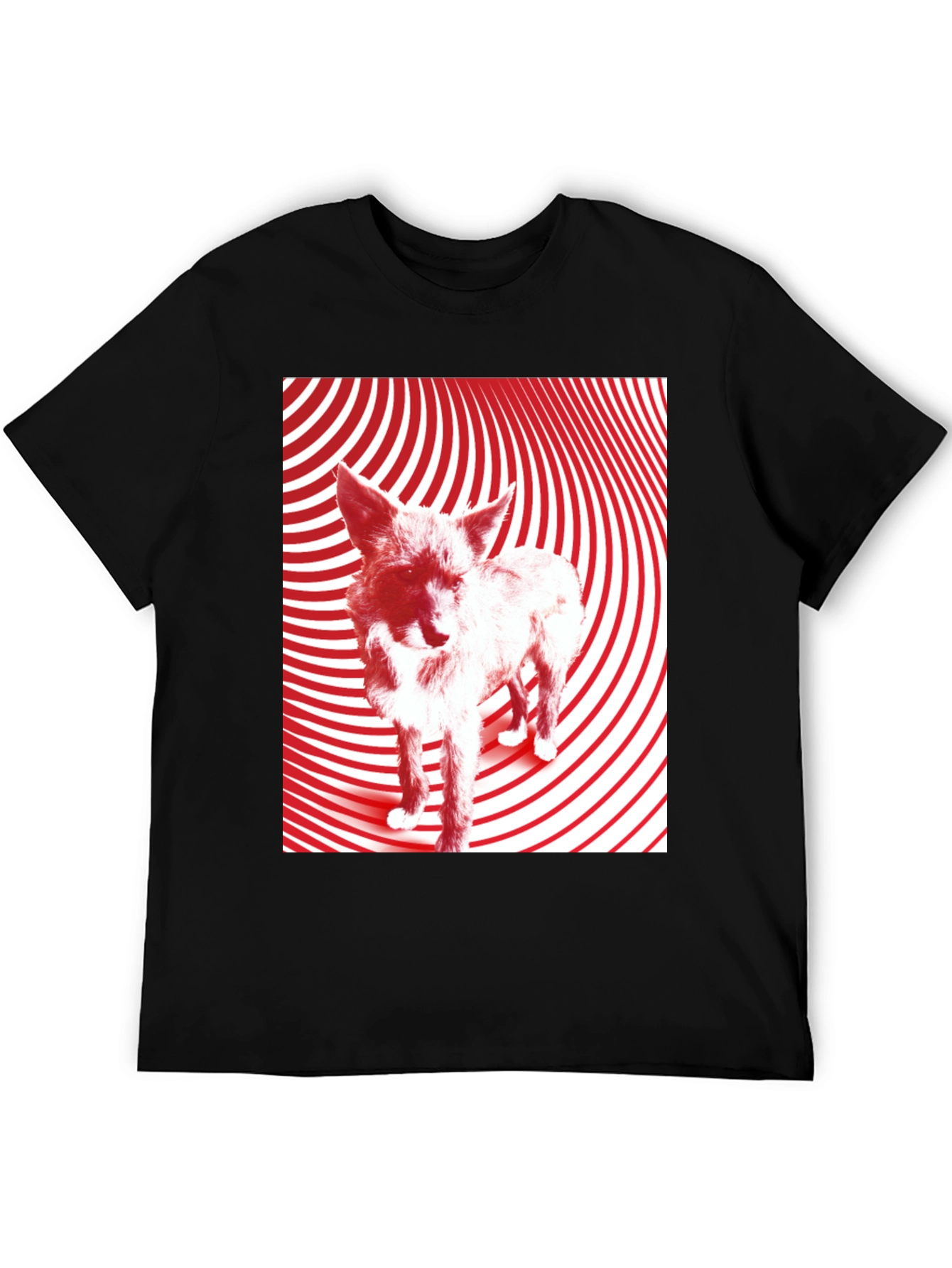 Black Red Wolf Graphic Black T-Shirt view 5