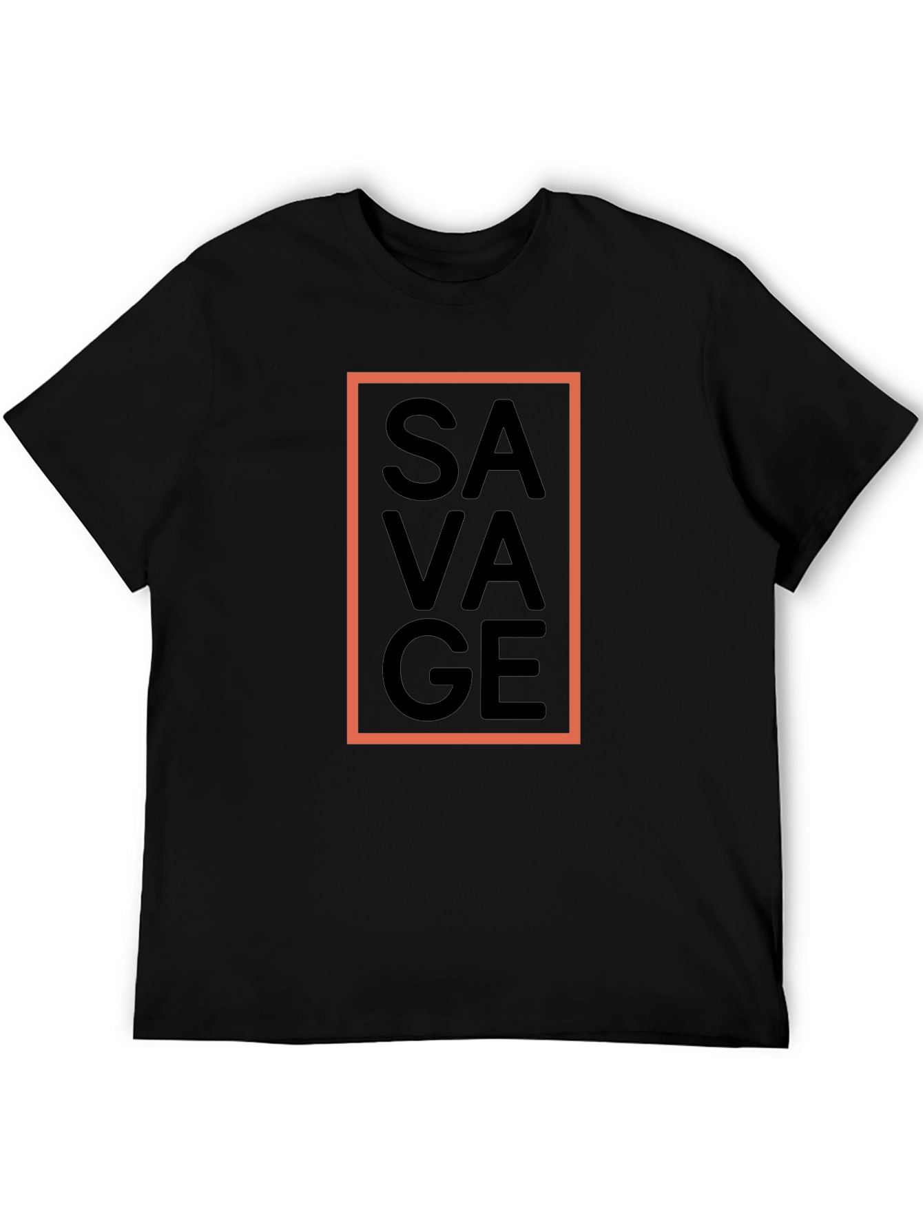 Black Savage Graphic Tee - Black Crew Neck T-Shirt view 5