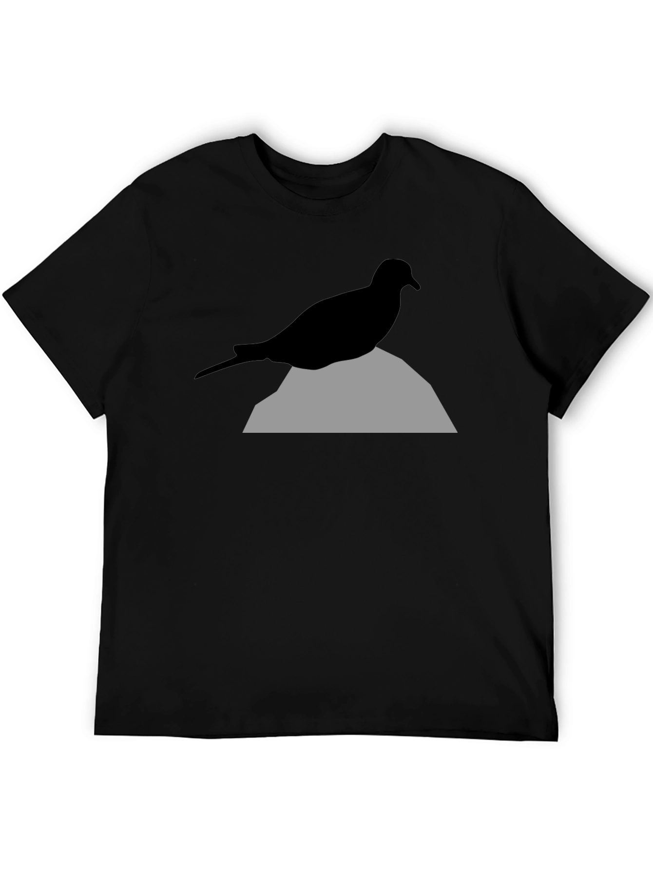 Black Bird on Rock Graphic Tee - Unisex Black T-Shirt view 5
