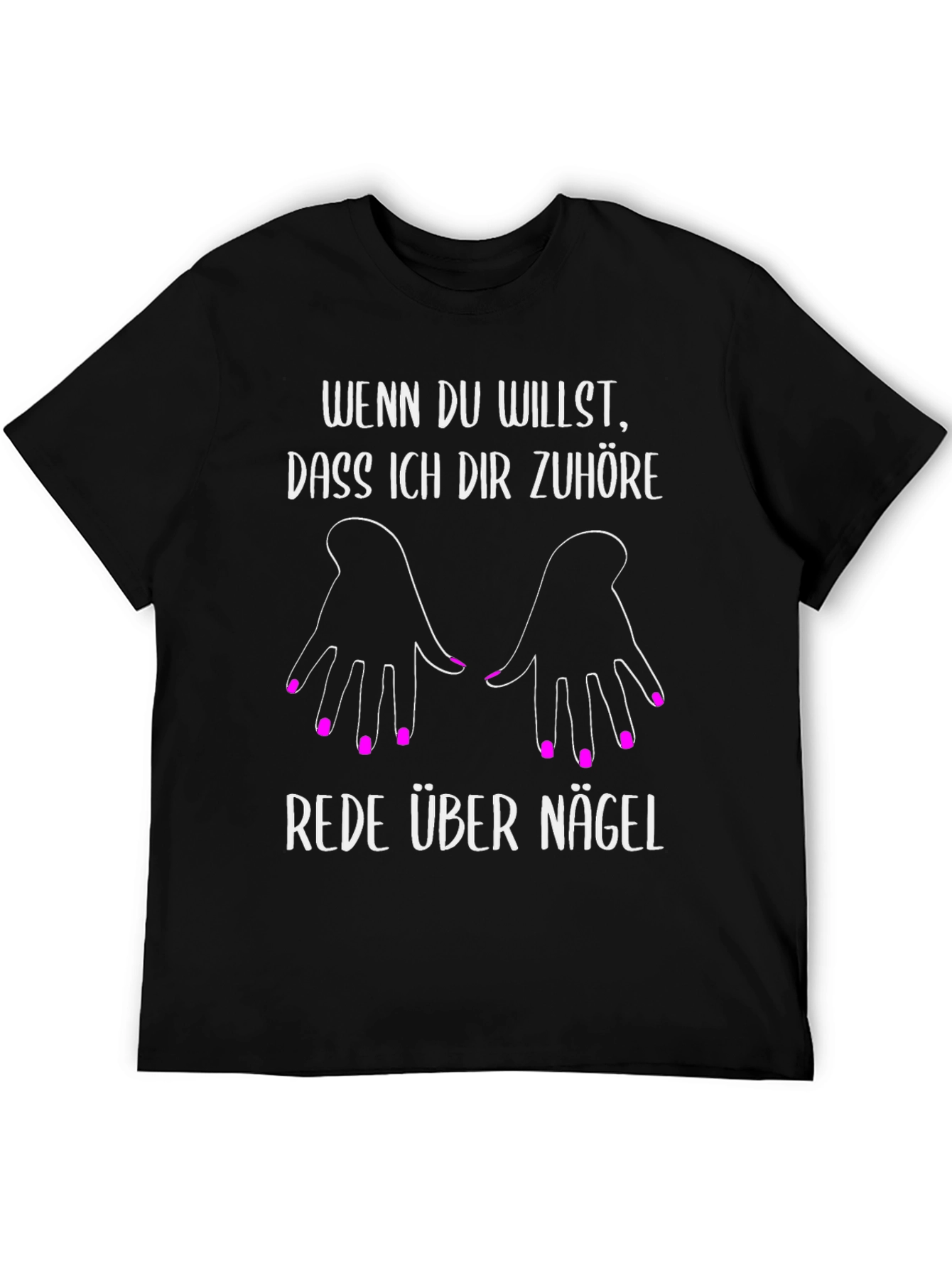 Black Funny German Nail T-Shirt view 5
