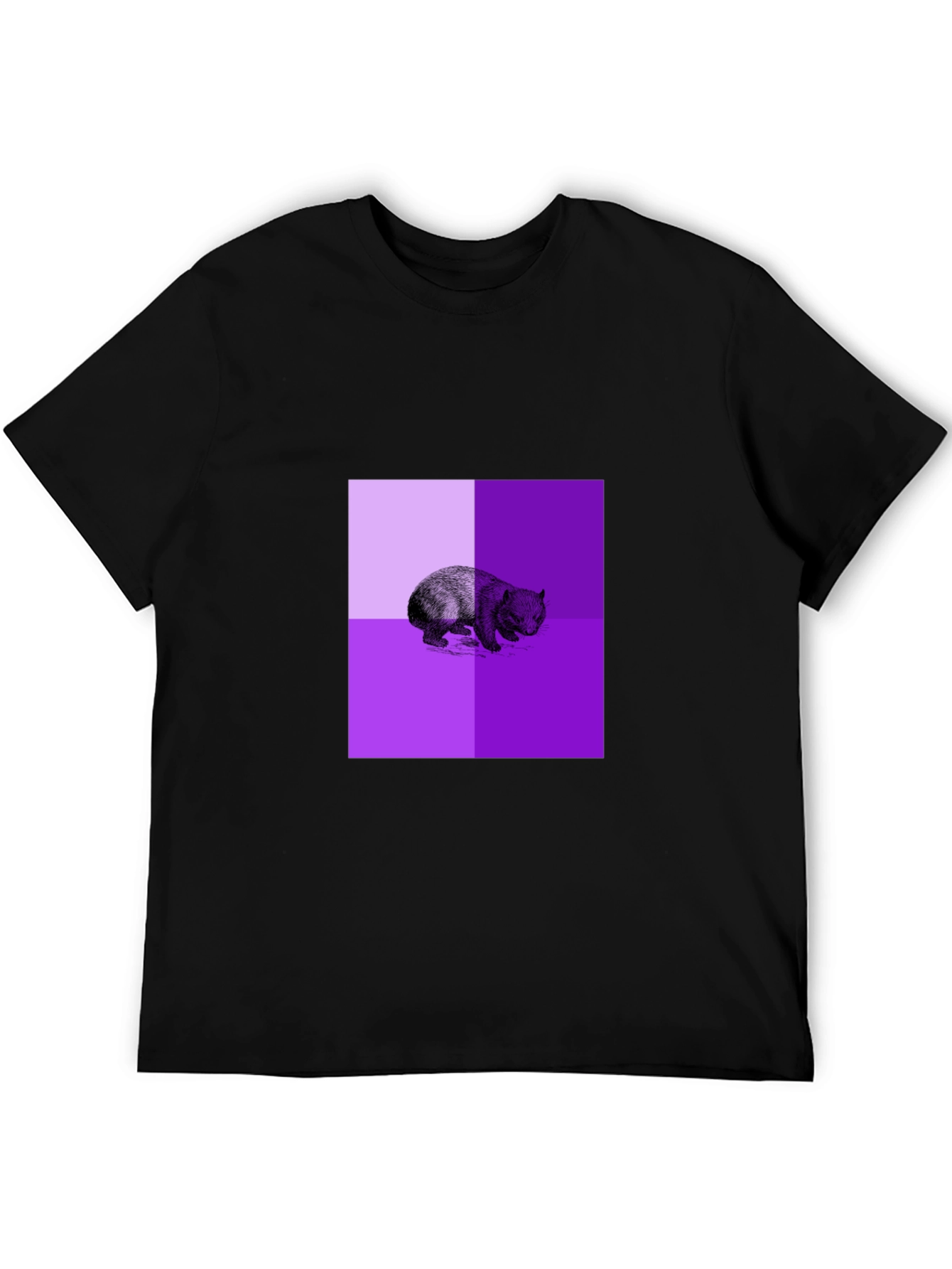 Black Abstract Bear Graphic Black T-Shirt view 5