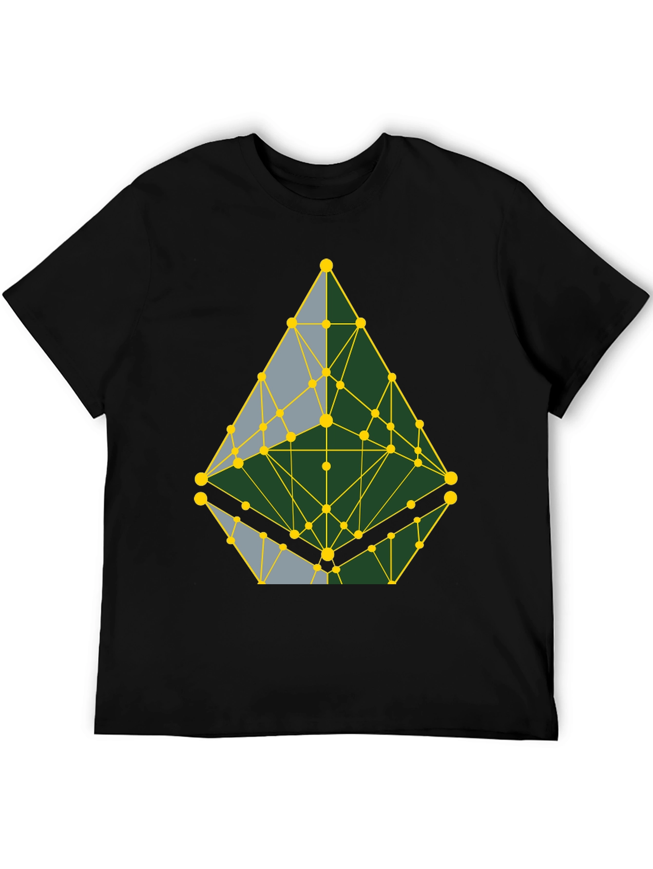 Black Geometric Pattern T-Shirt - Abstract Design, Casual Wear view 5