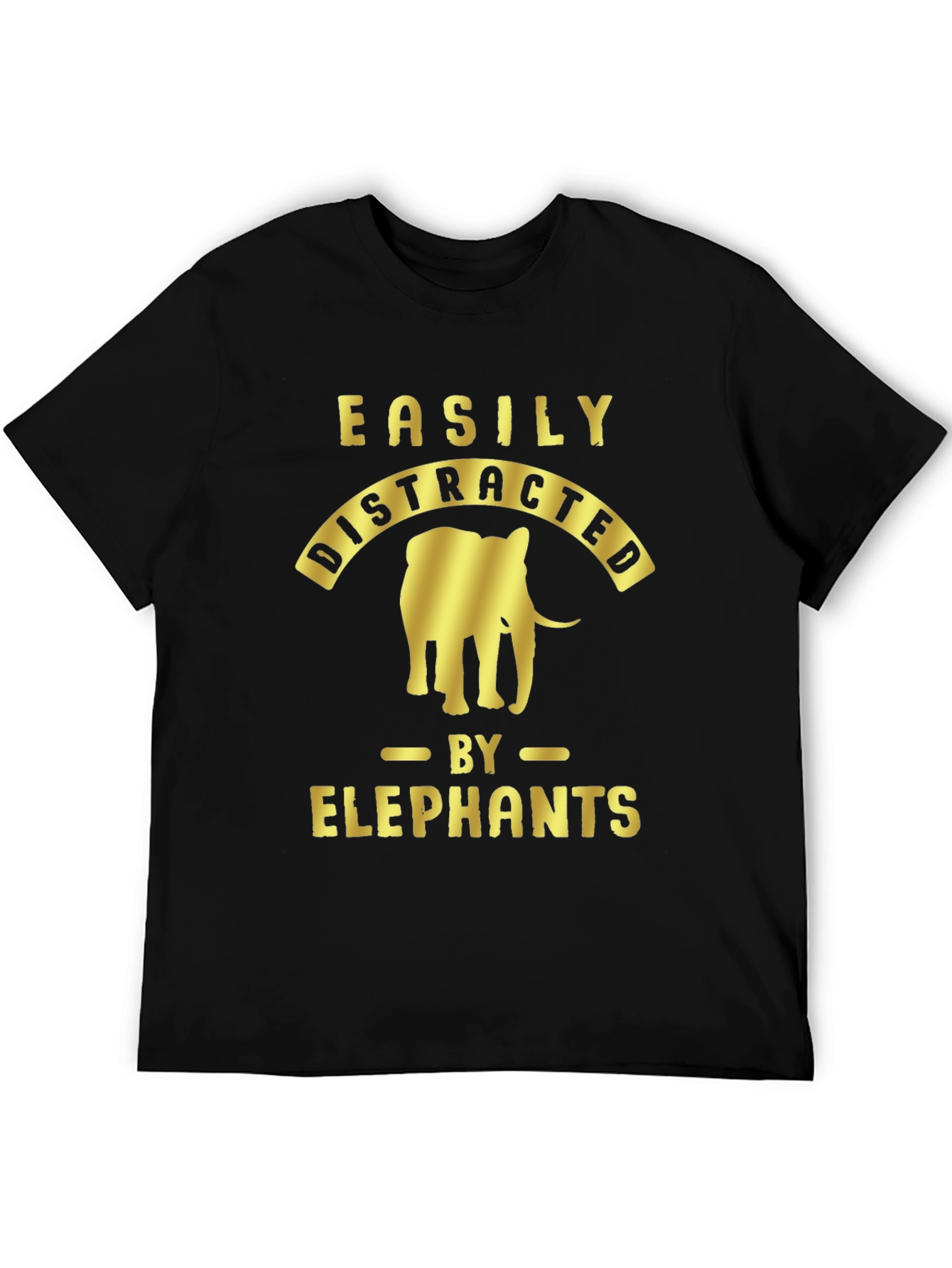 Black Easily Distracted By Elephants Graphic Tee view 5