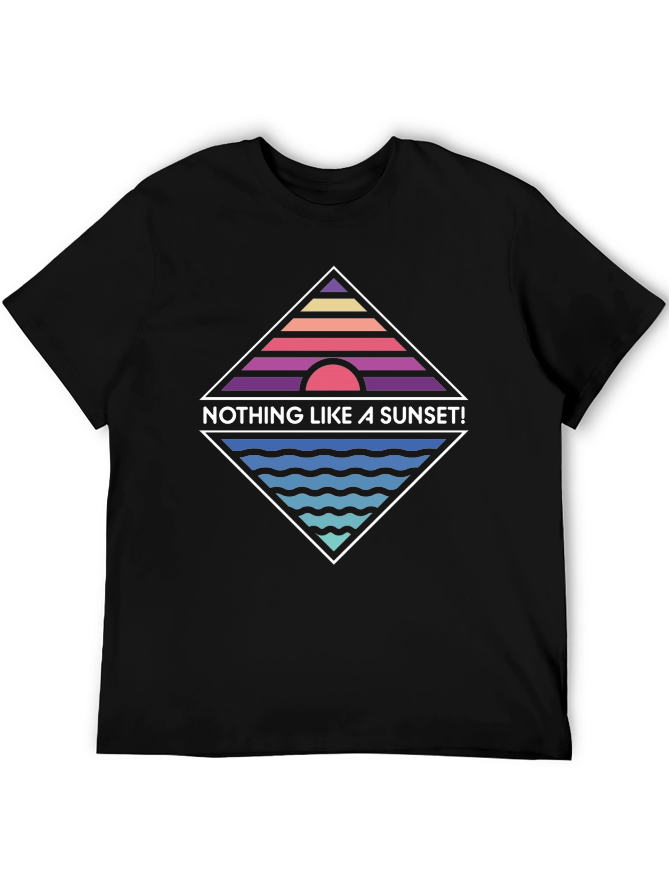 Black Retro Sunset Graphic T-Shirt - "Nothing Like A Sunset!" view 5