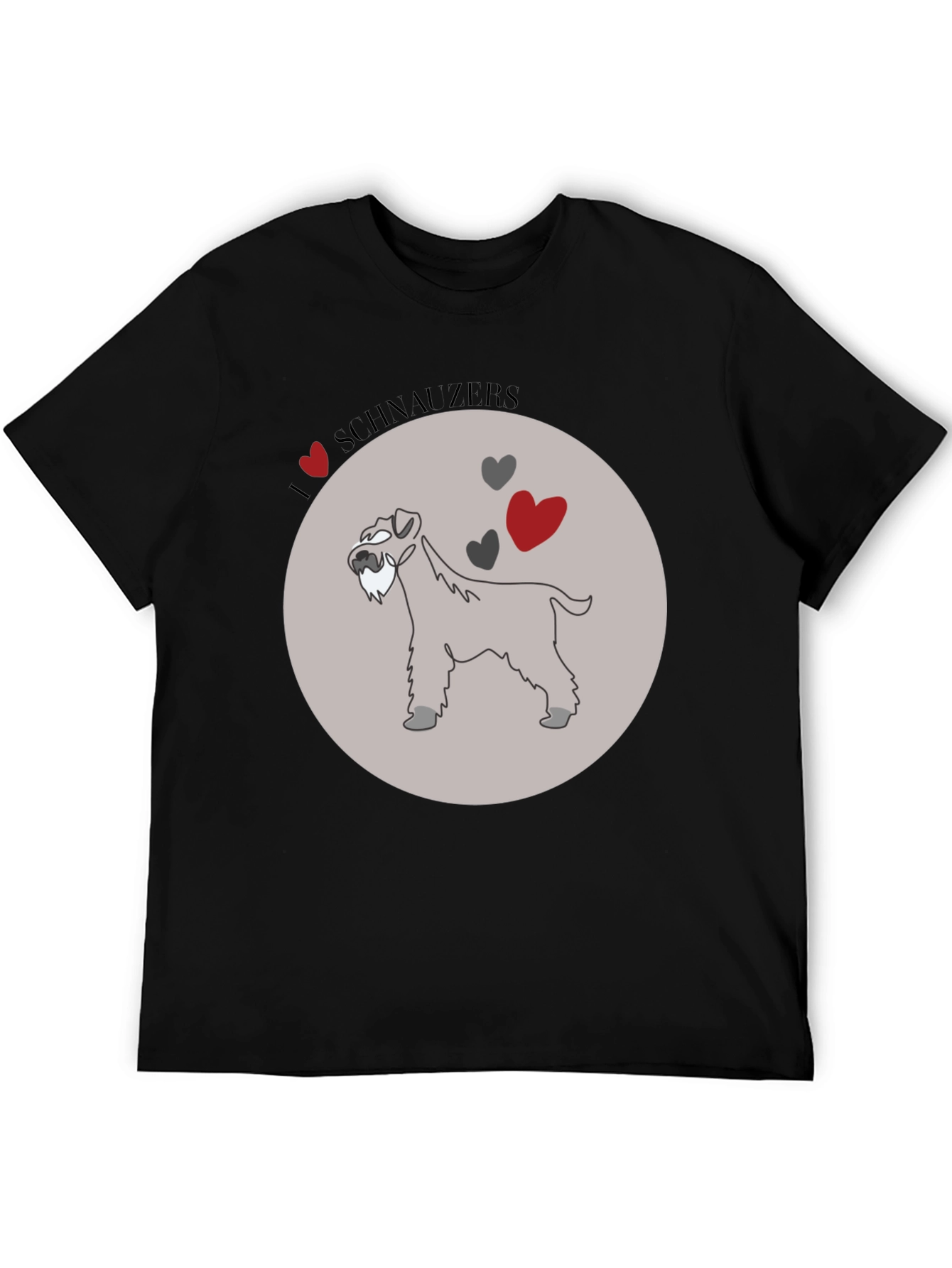 Black I Love Schnauzers Graphic Tee - Black Cotton Blend view 5