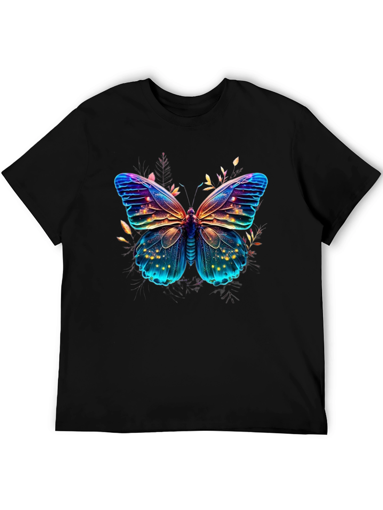 Black Butterfly Graphic Print Men's T-Shirt view 5