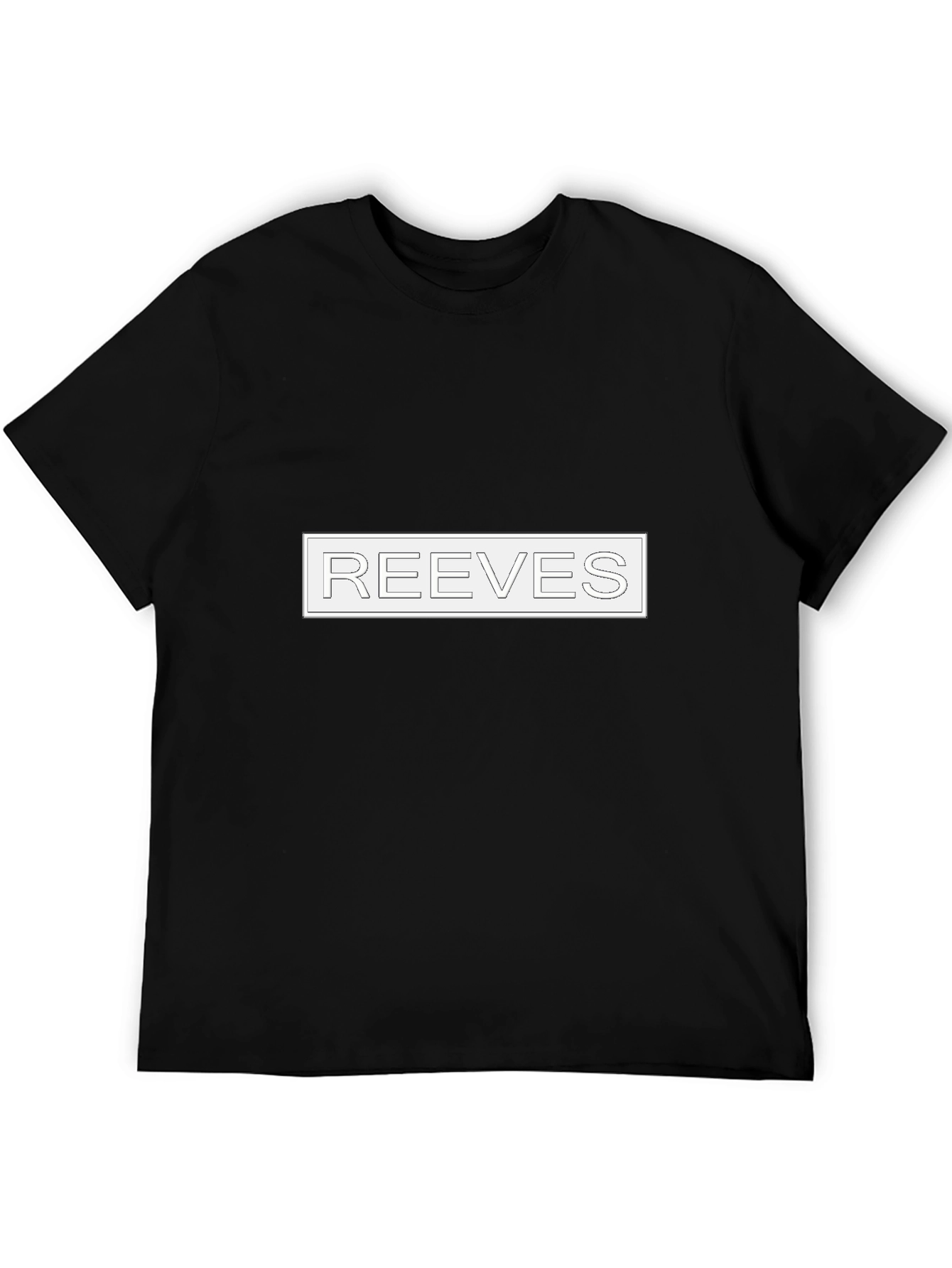 Black REEVES Text Graphic Black T-Shirt - Modern Style view 5