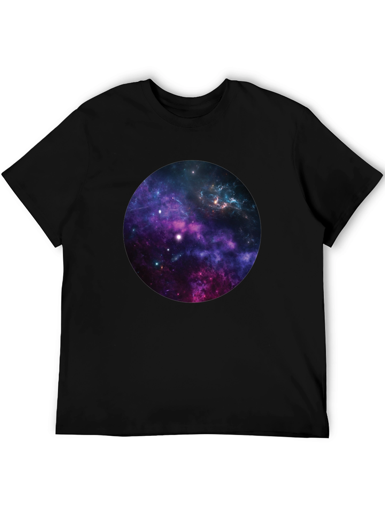 Black Galaxy Graphic Print Black T-Shirt view 5