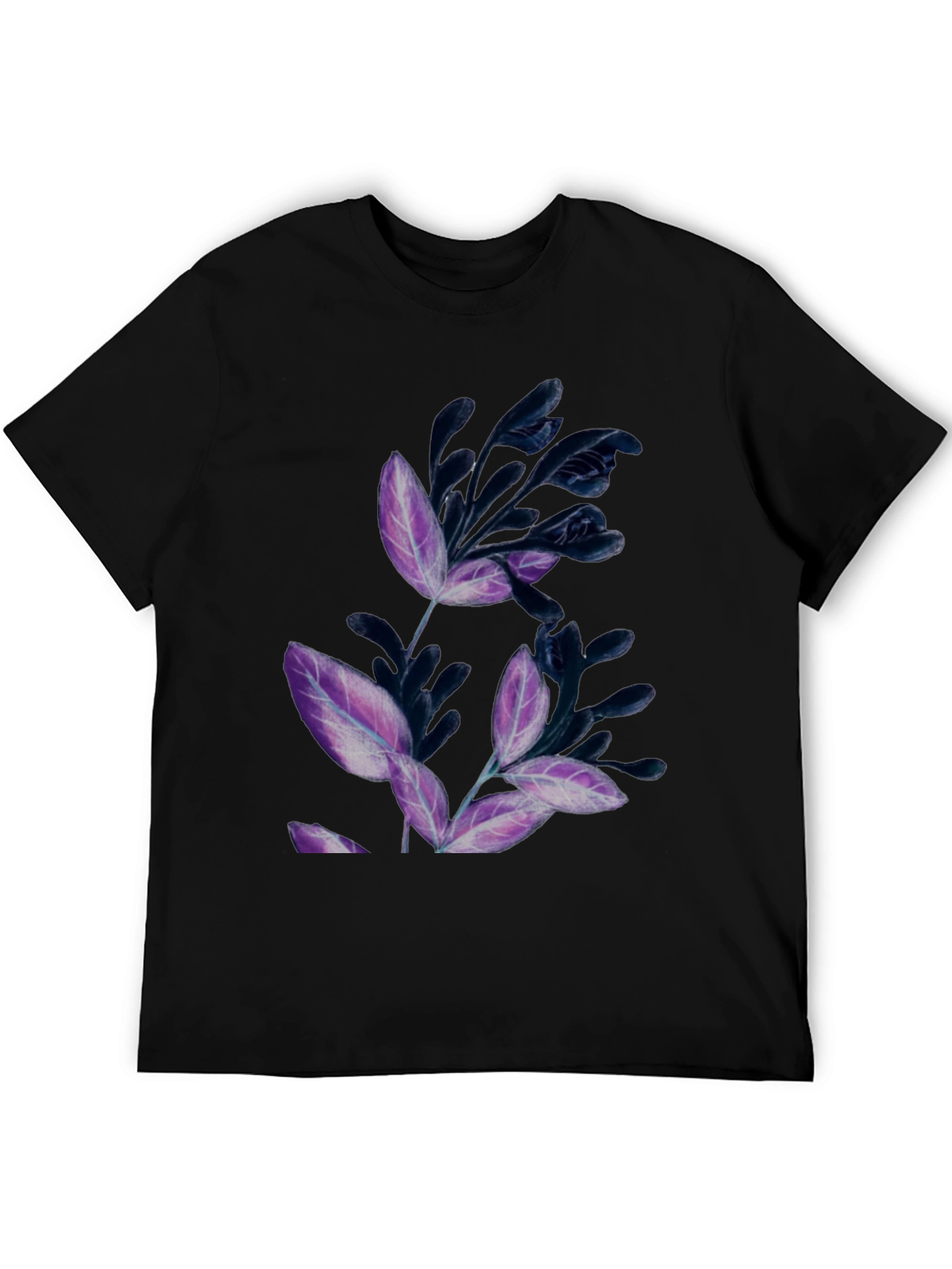 Black Floral Print Black T-Shirt view 5