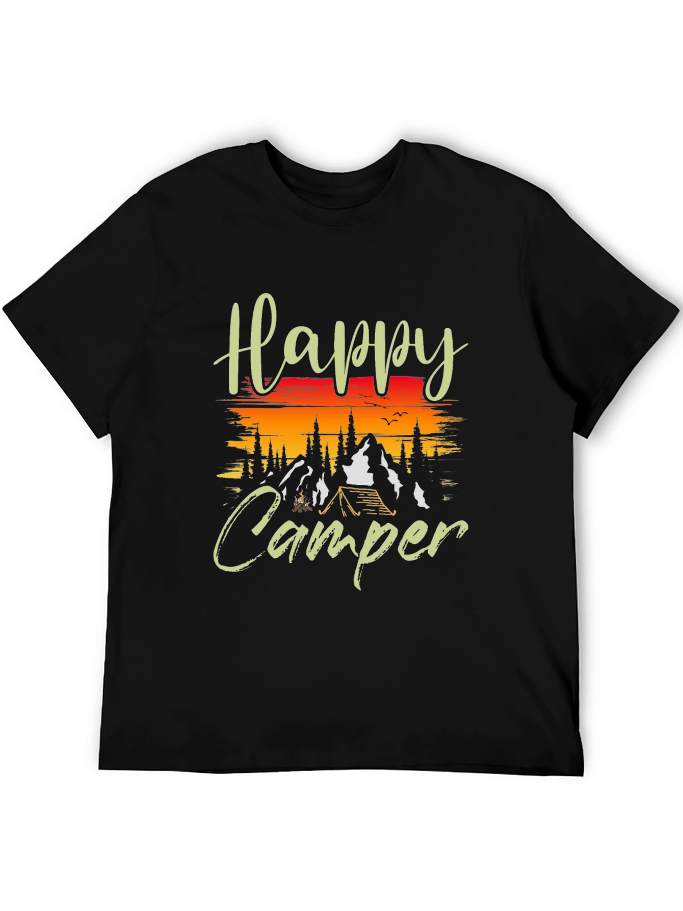 Black Happy Camper Graphic T-Shirt view 5