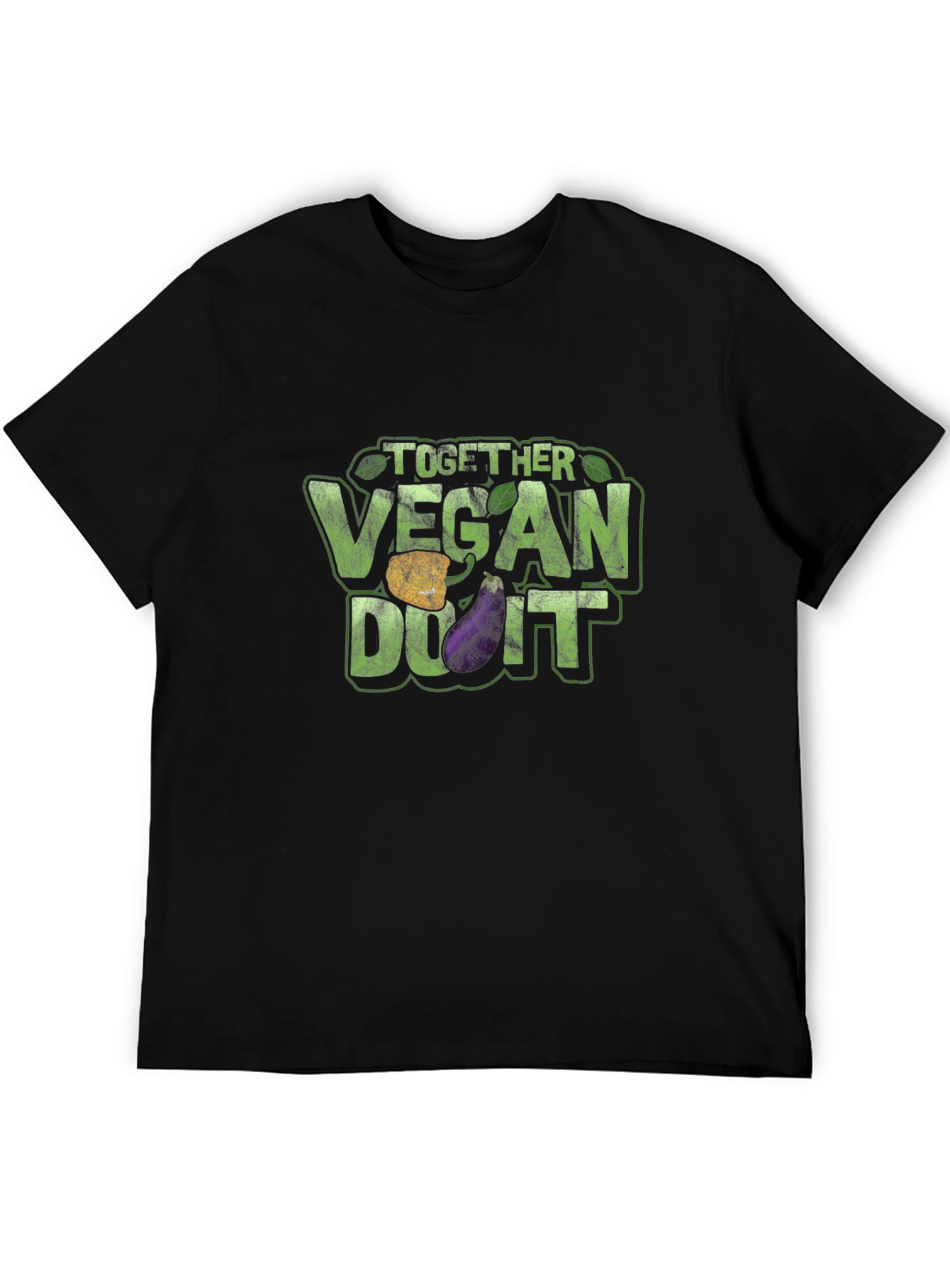 Black Vegan Do It T-Shirt - Black, Graphic Tee view 5