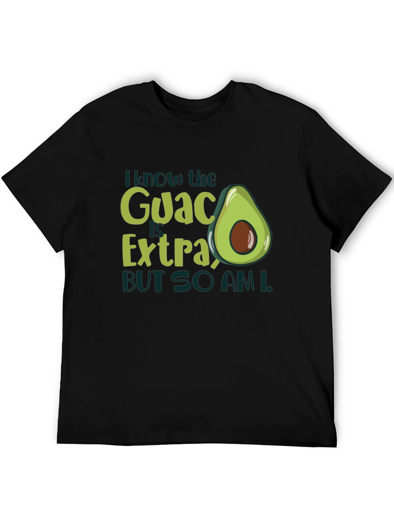 Black I Know The Guac Is Extra Avocado T-Shirt view 5