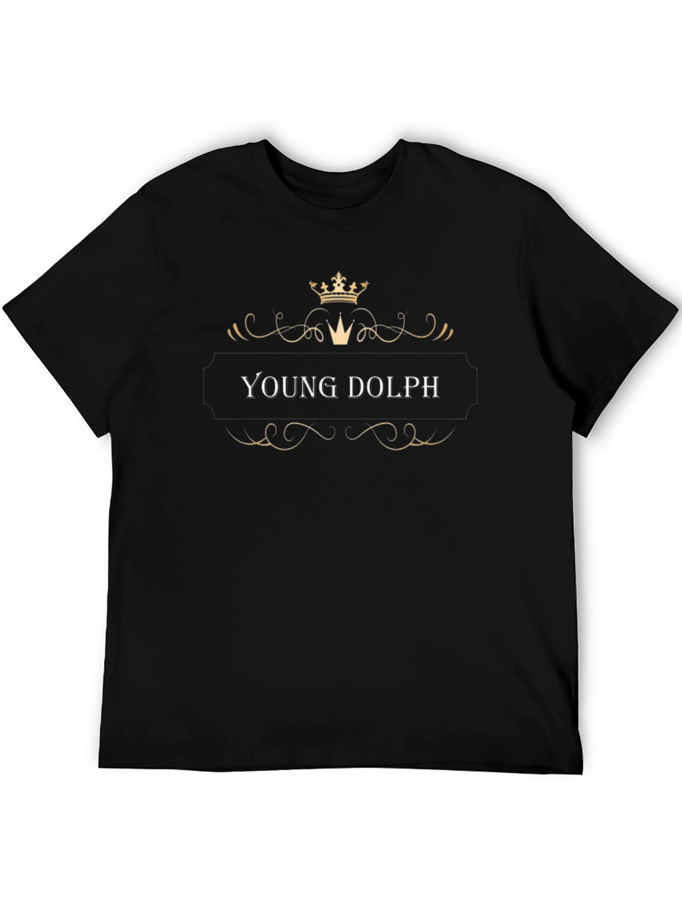 Black Young Dolph Crown Graphic Black T-Shirt view 5