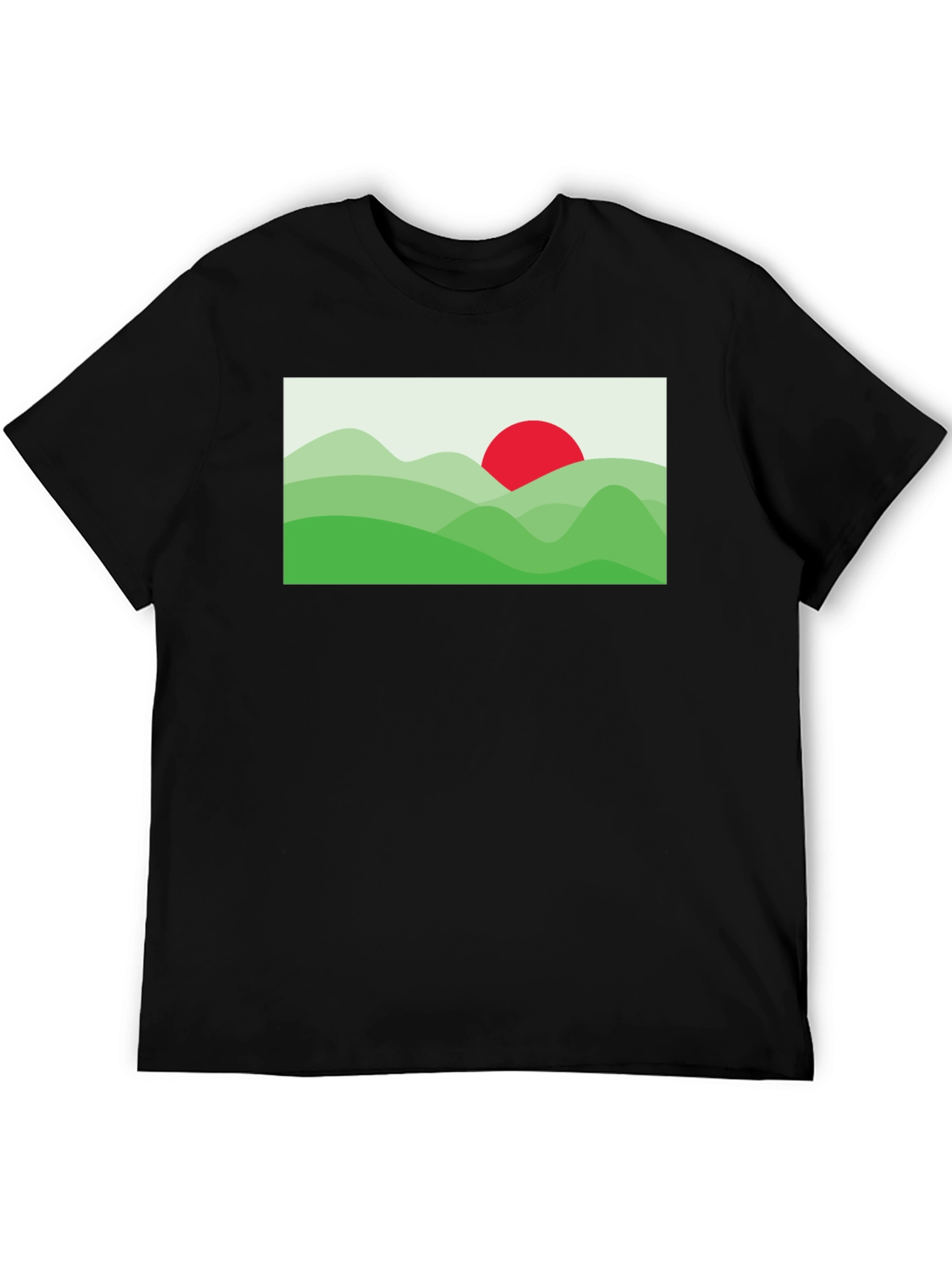 Black Nature Graphic Tee - Modern Landscape Design view 5