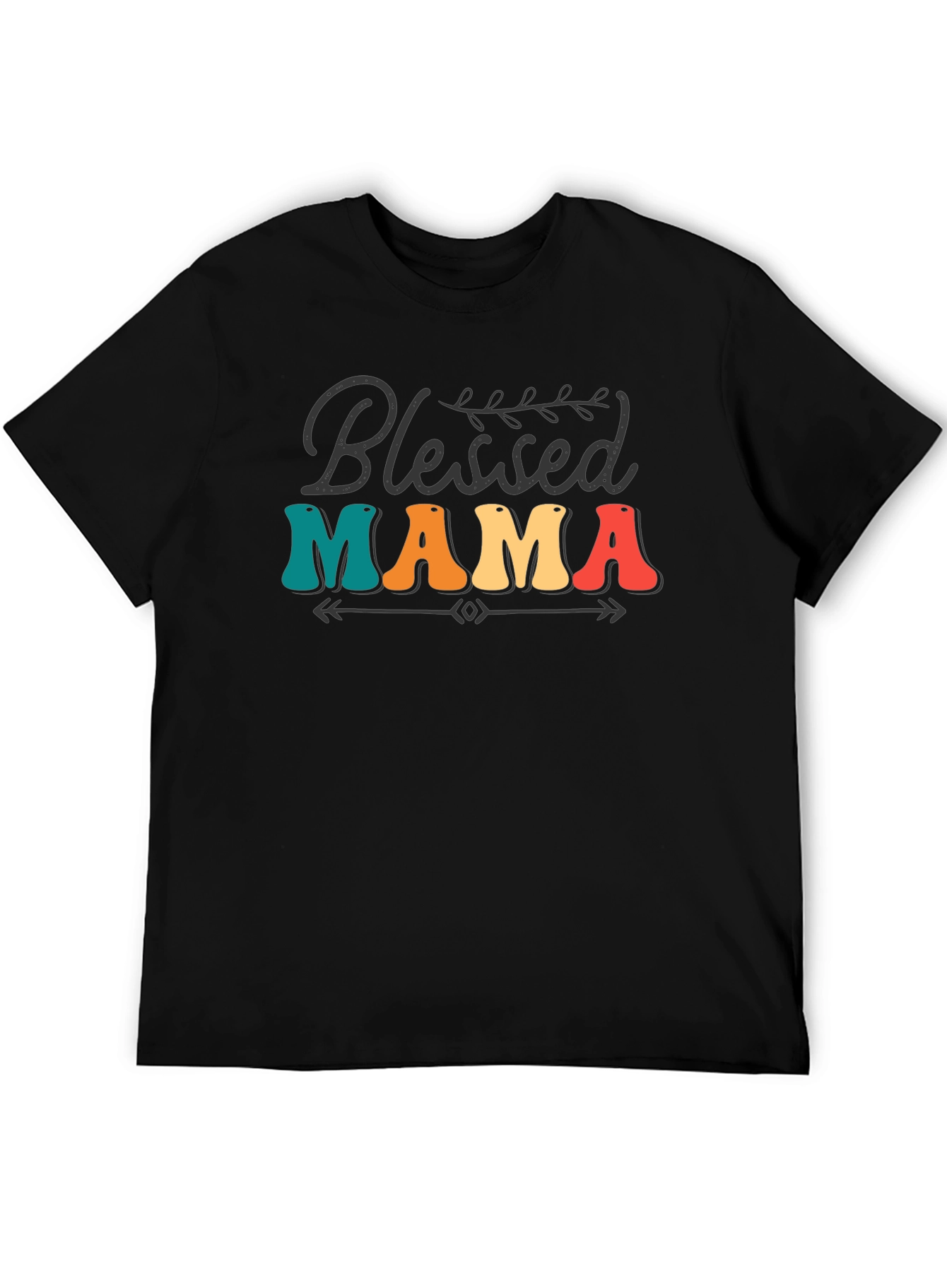 Black Blessed Mama Retro Graphic Tee view 5