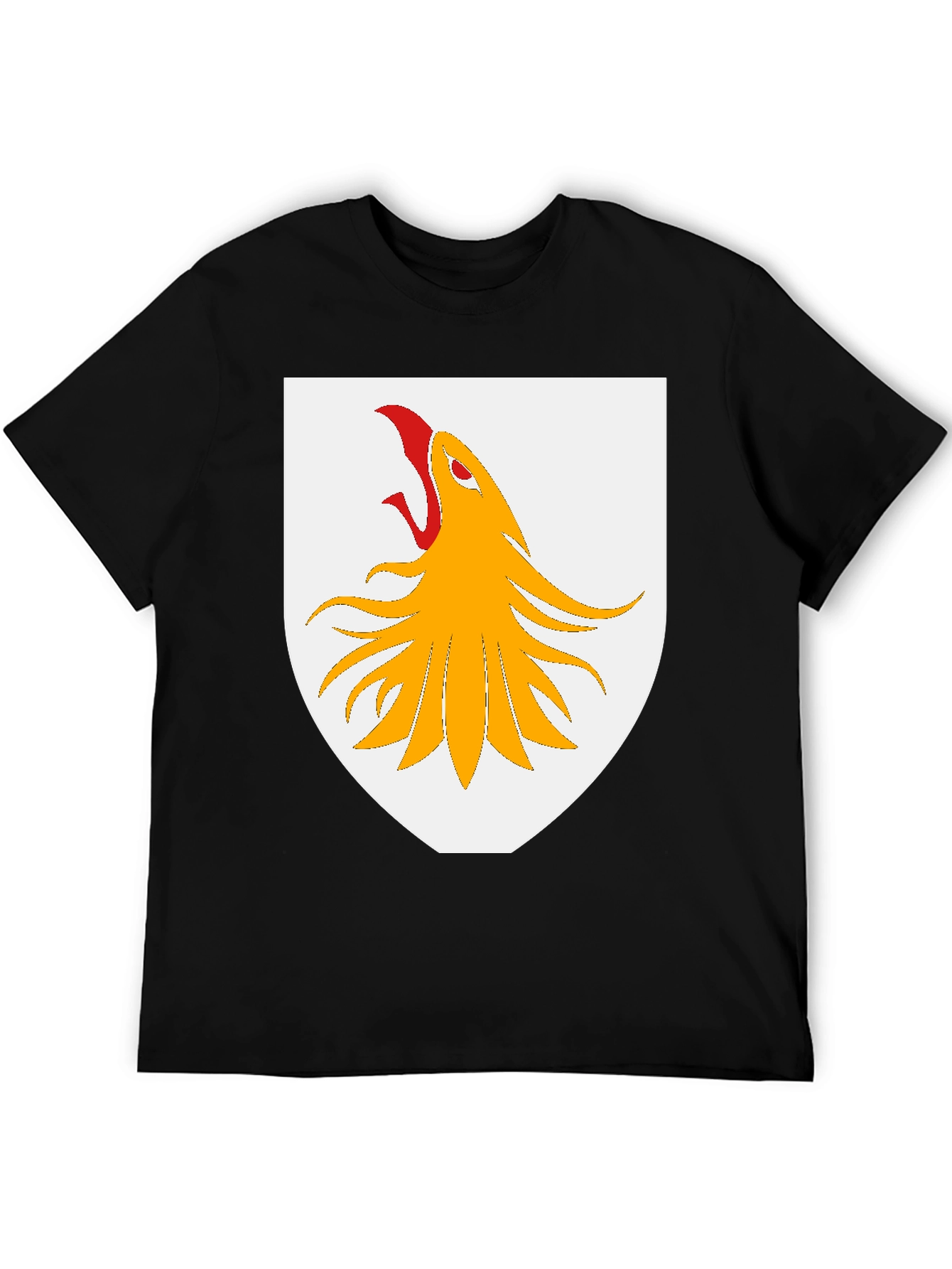 Black Griffin Shield Graphic T-Shirt - Black Cotton Tee view 5