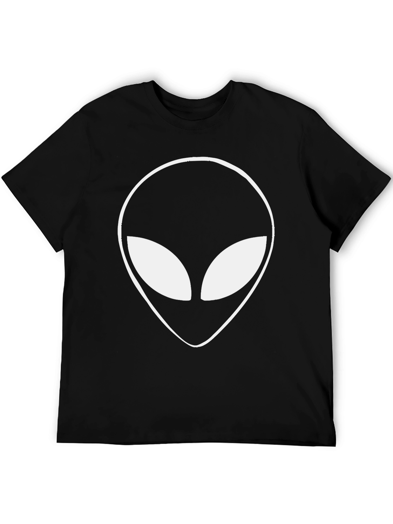 Black Alien Head Graphic Black T-Shirt view 5