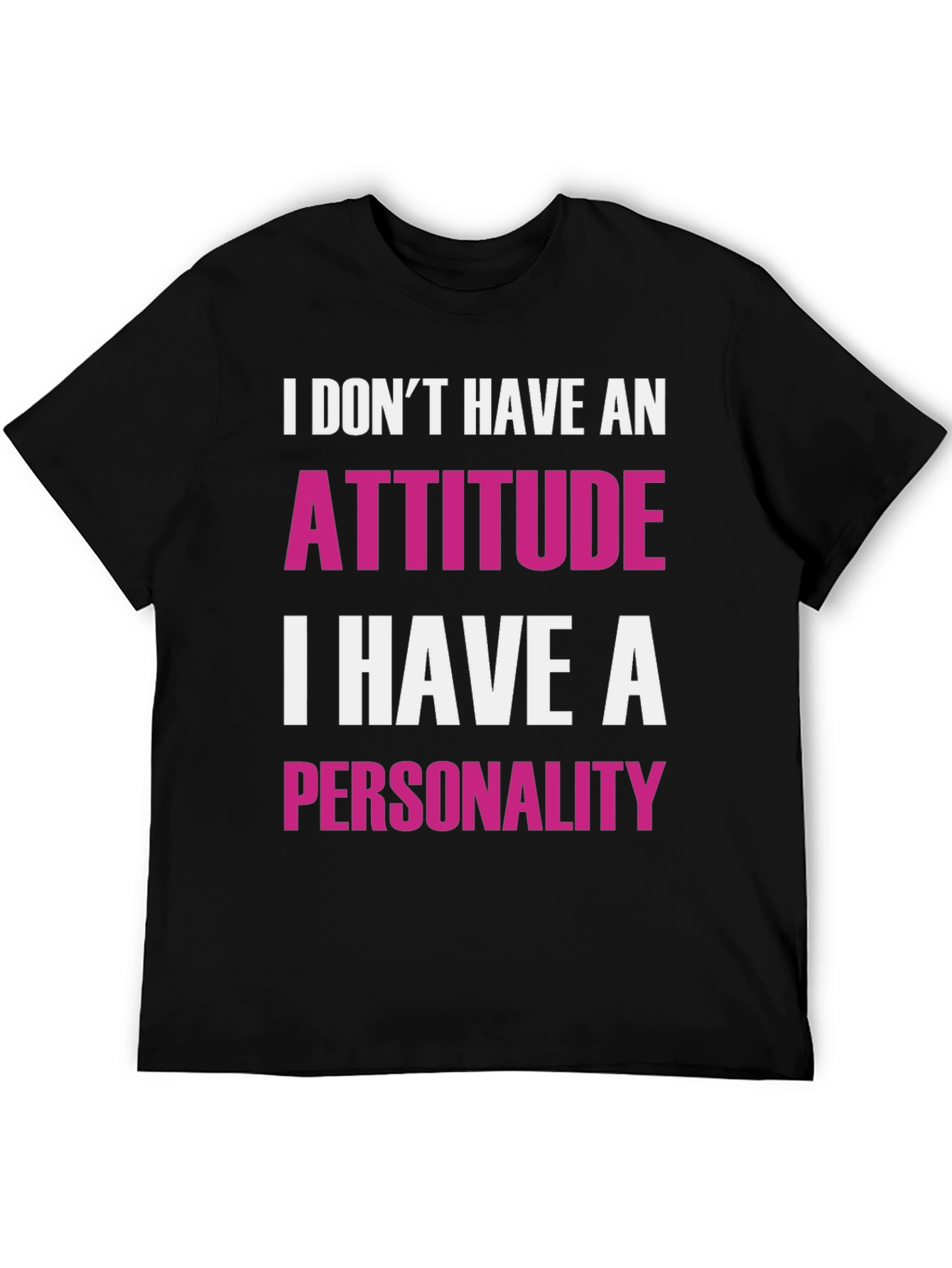 Black Funny Attitude Personality Graphic T-Shirt view 5