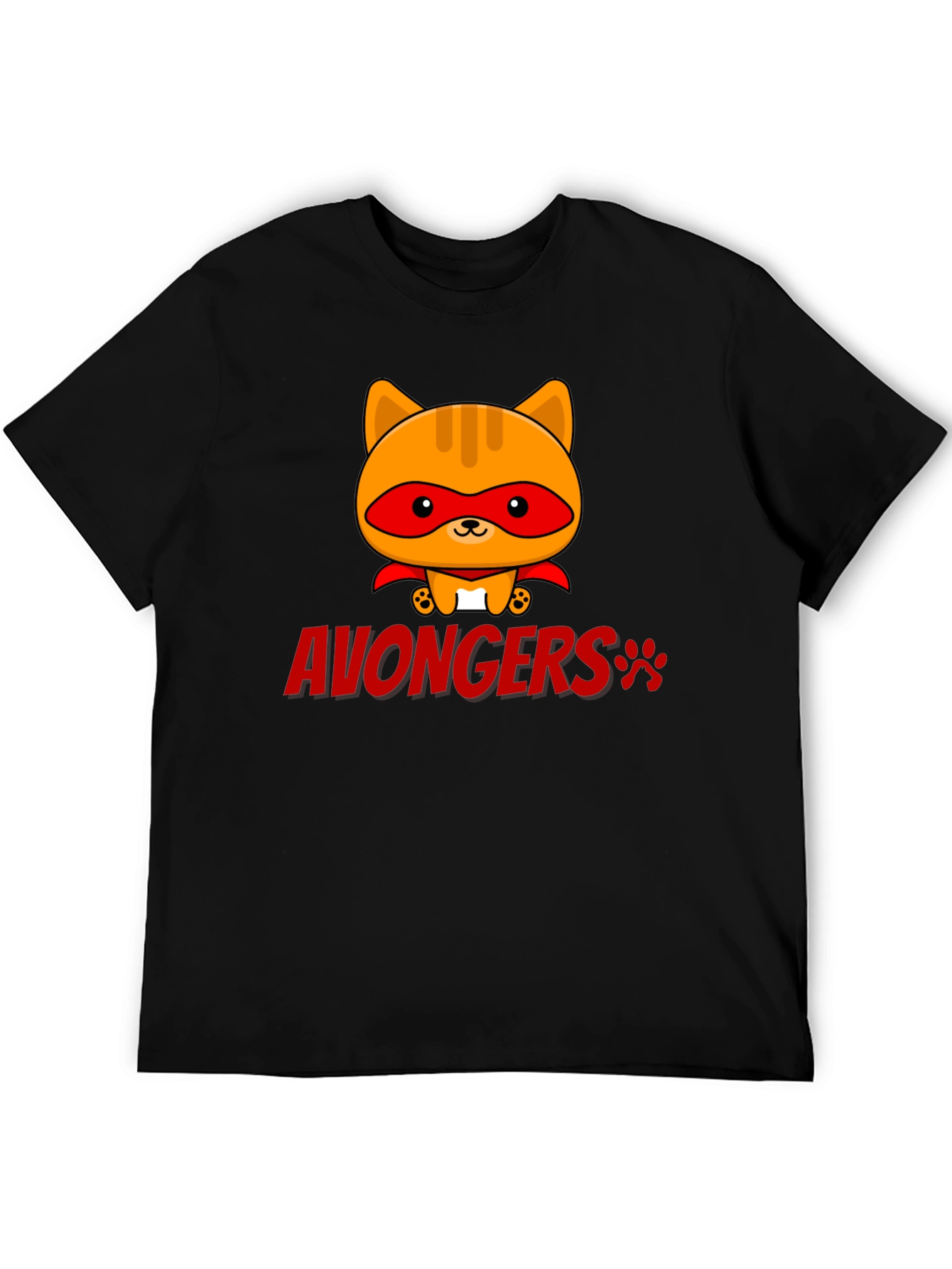 Black Avongers Cat Superhero T-Shirt  view 5