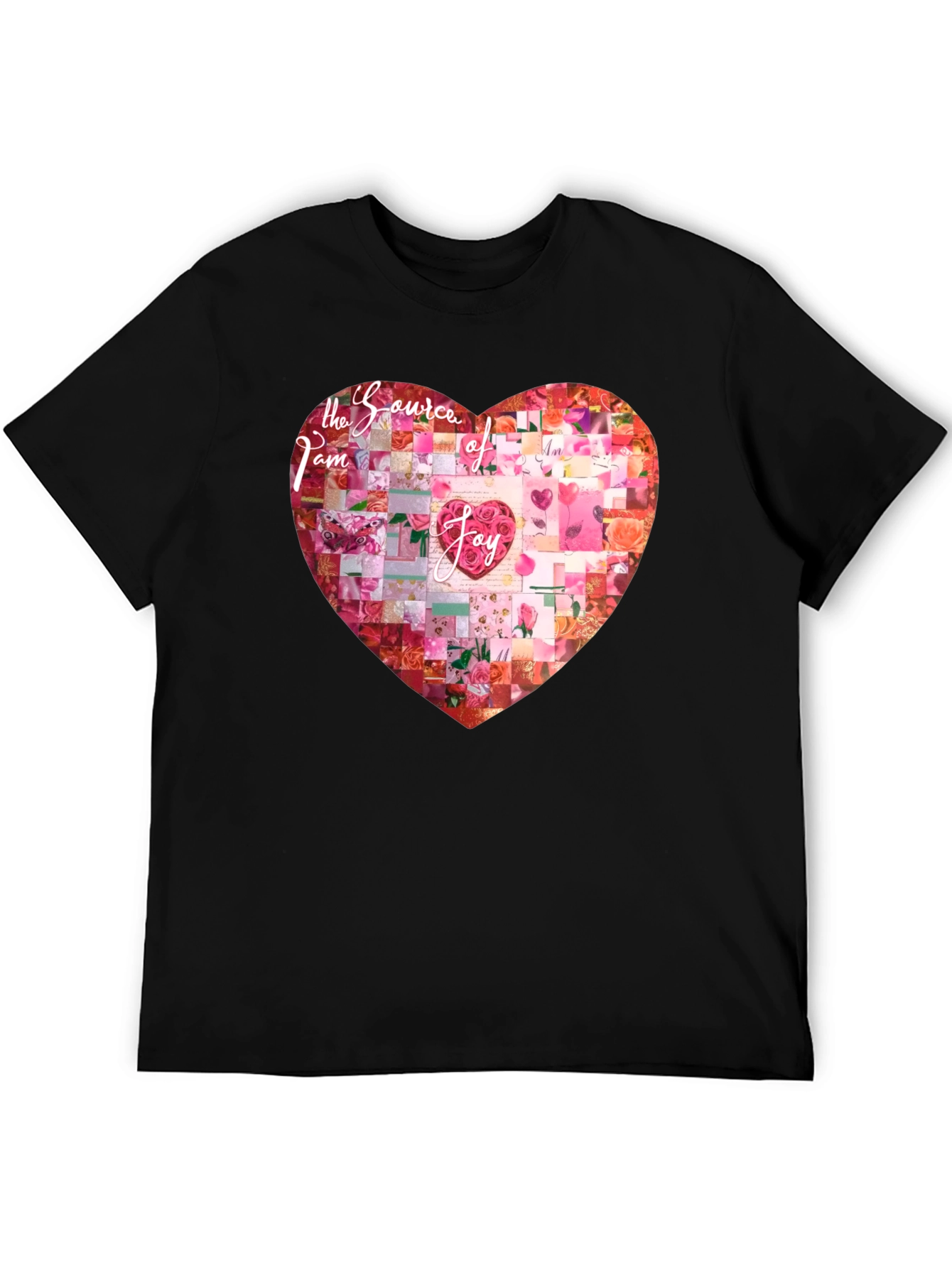 Black I am the Source of Joy Heart Graphic T-Shirt view 5