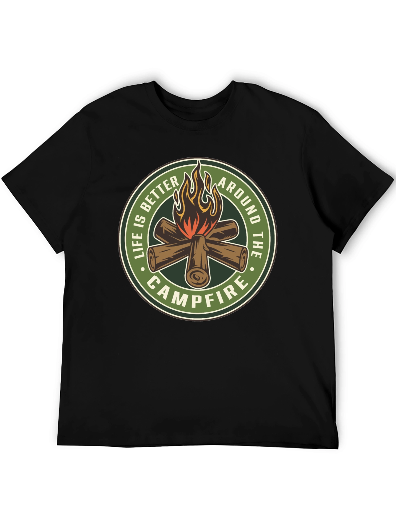 Black Campfire Graphic T-Shirt - Life Is Better Around The Campfire view 5