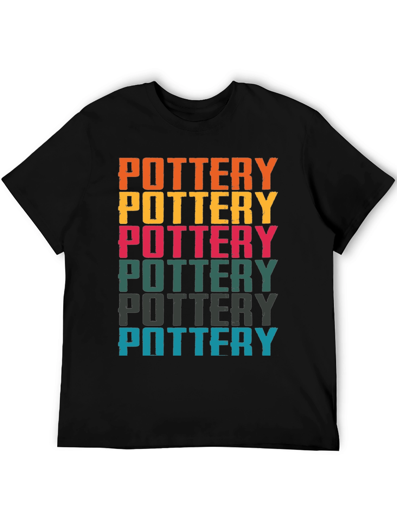 Black Retro Pottery T-Shirt | Colorful Potter Tee view 5