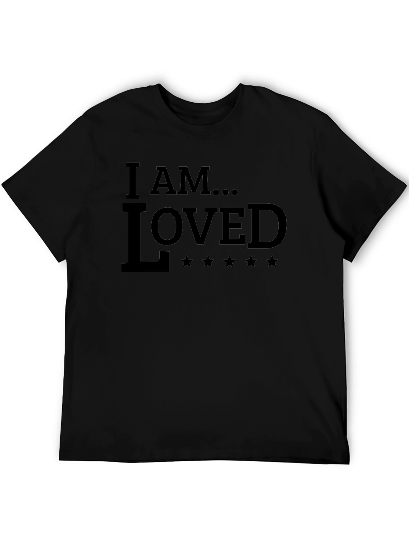 Black I AM... LOVED Graphic Tee - Unisex Black Shirt view 5