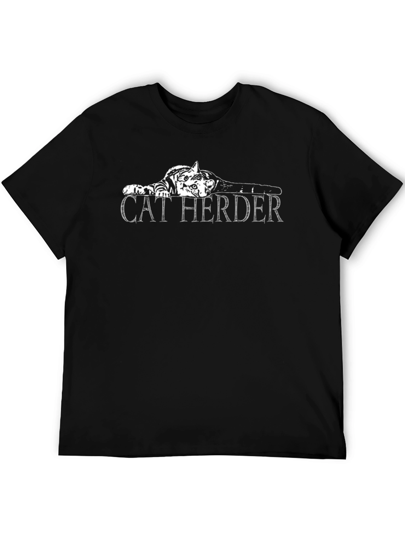 Black Cat Herder Graphic T-Shirt - Sarcastic Humor Tee view 5