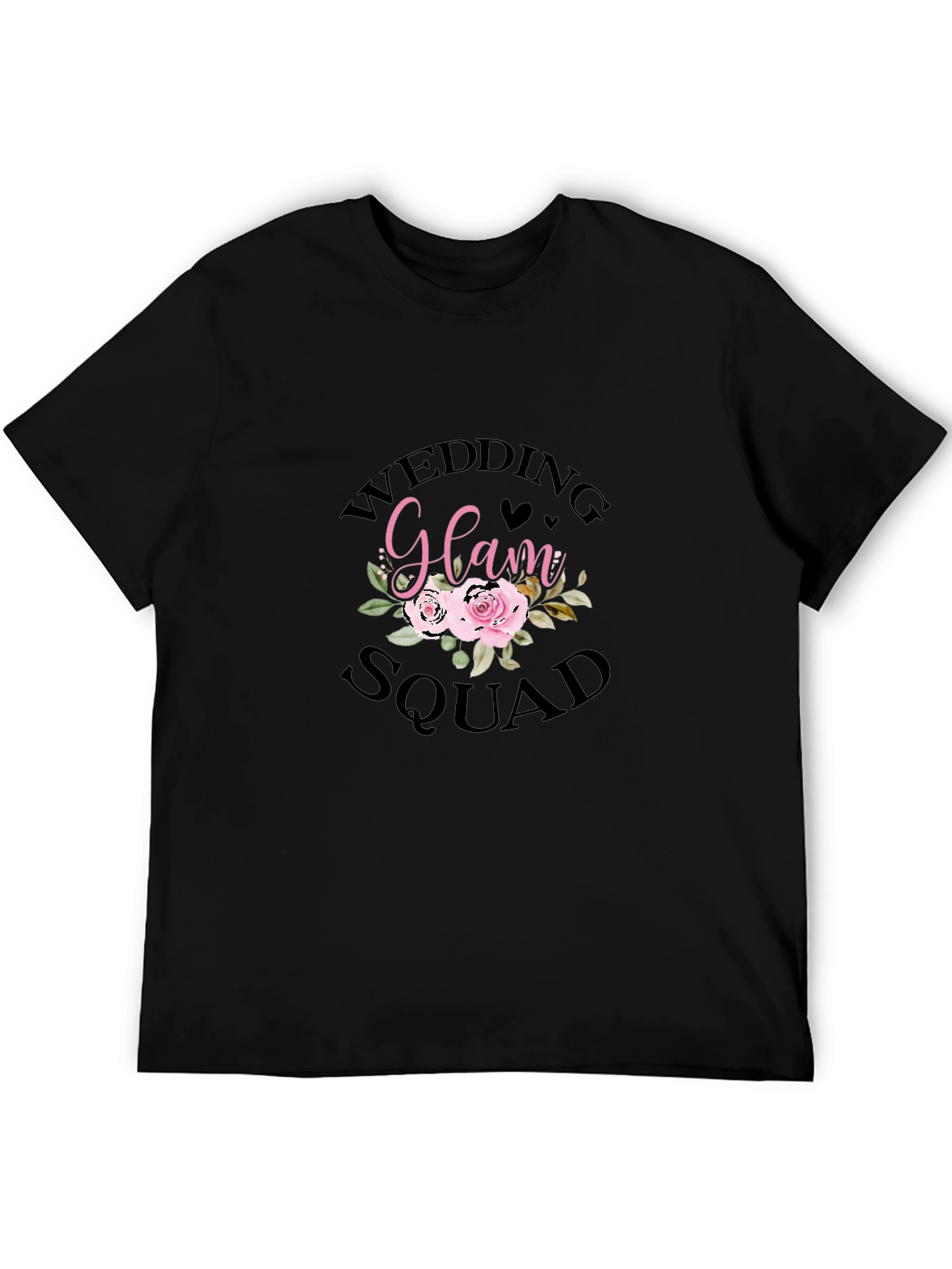 Black Wedding Glam Squad Black Cotton Graphic Tee view 5