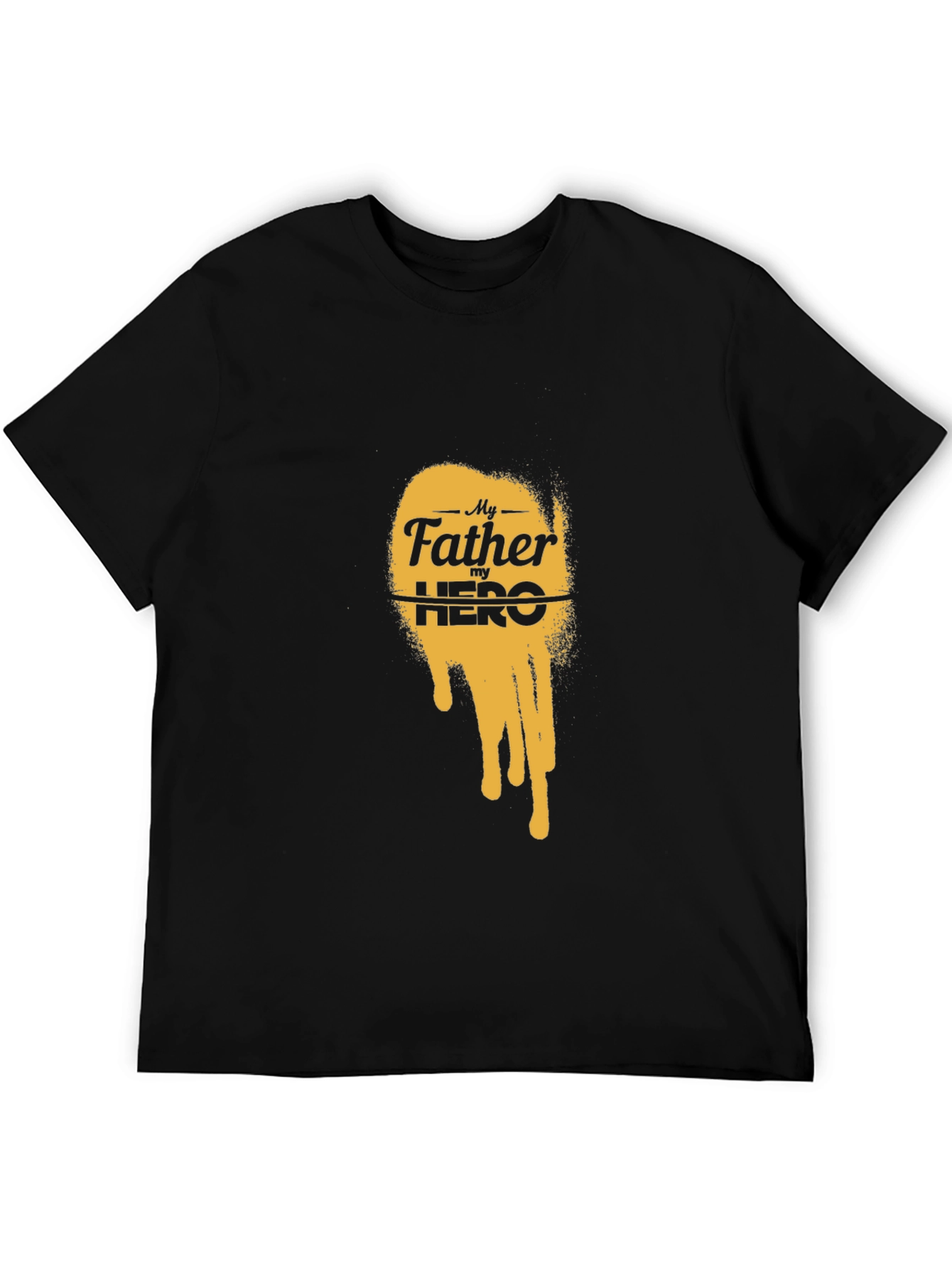 Black My Father My Hero Graphic Tee - Black Cotton T-Shirt view 5