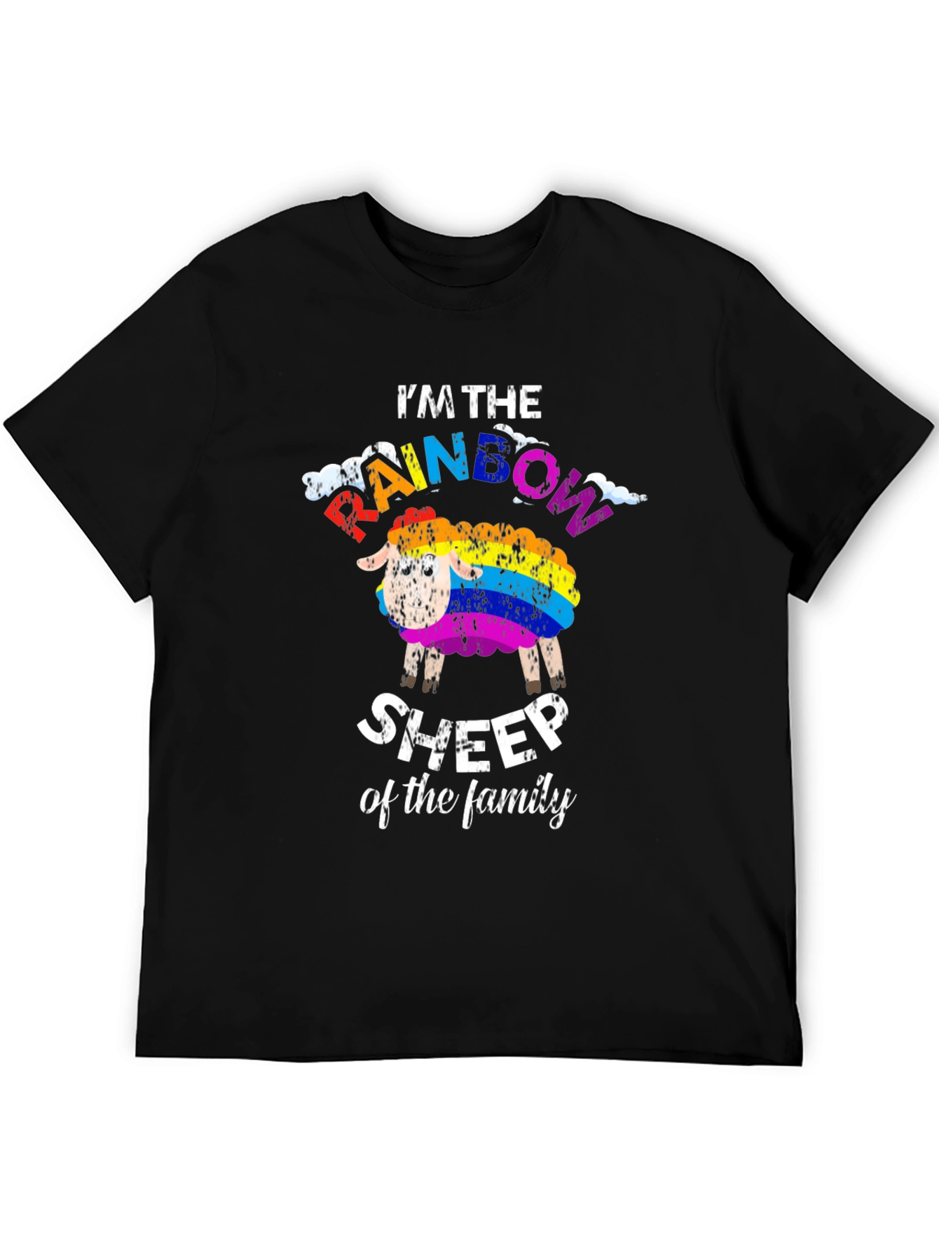 Black Rainbow Sheep T-Shirt: Unique Family Pride Apparel view 5