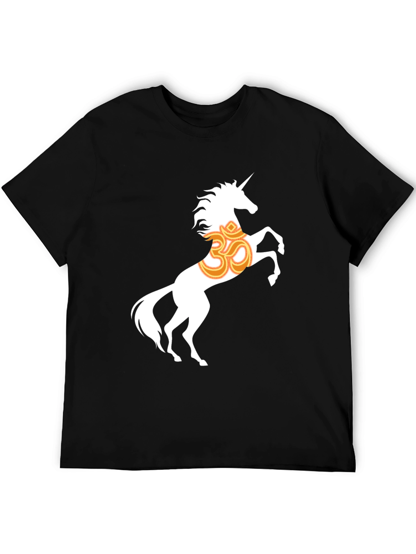 Black Unicorn Om Graphic T-Shirt - Black Cotton Blend view 5