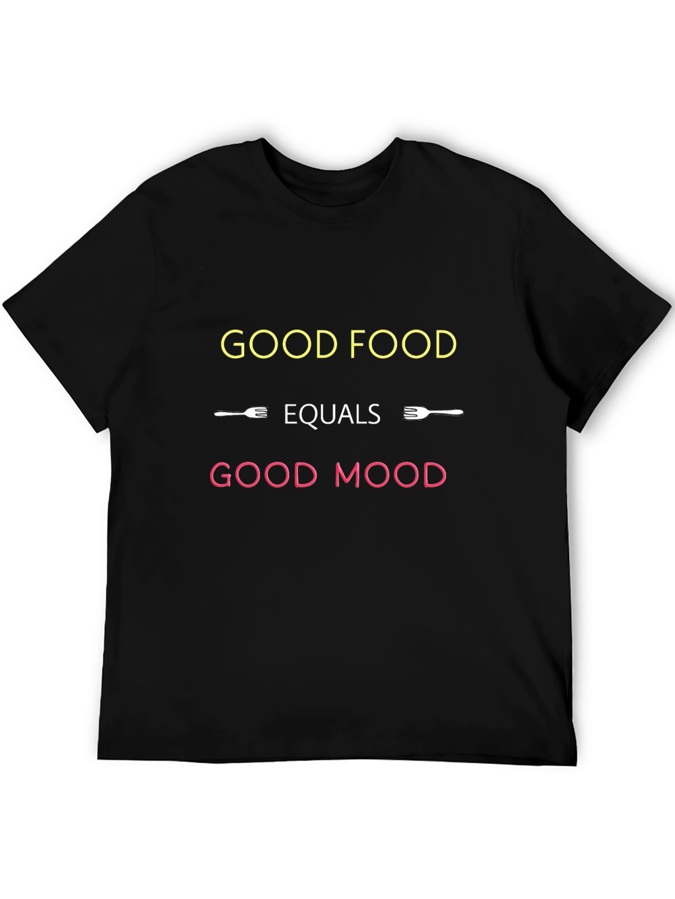 Black Good Food Good Mood T-Shirt -  Black Crew Neck Tee view 5