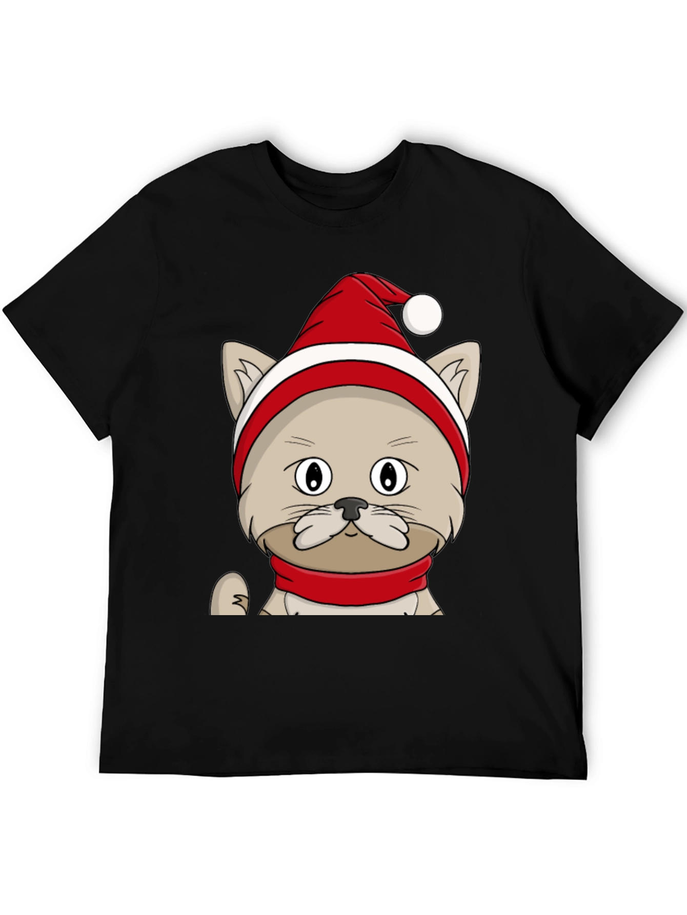 Black Festive Cat Tee - Holiday Cheer view 5