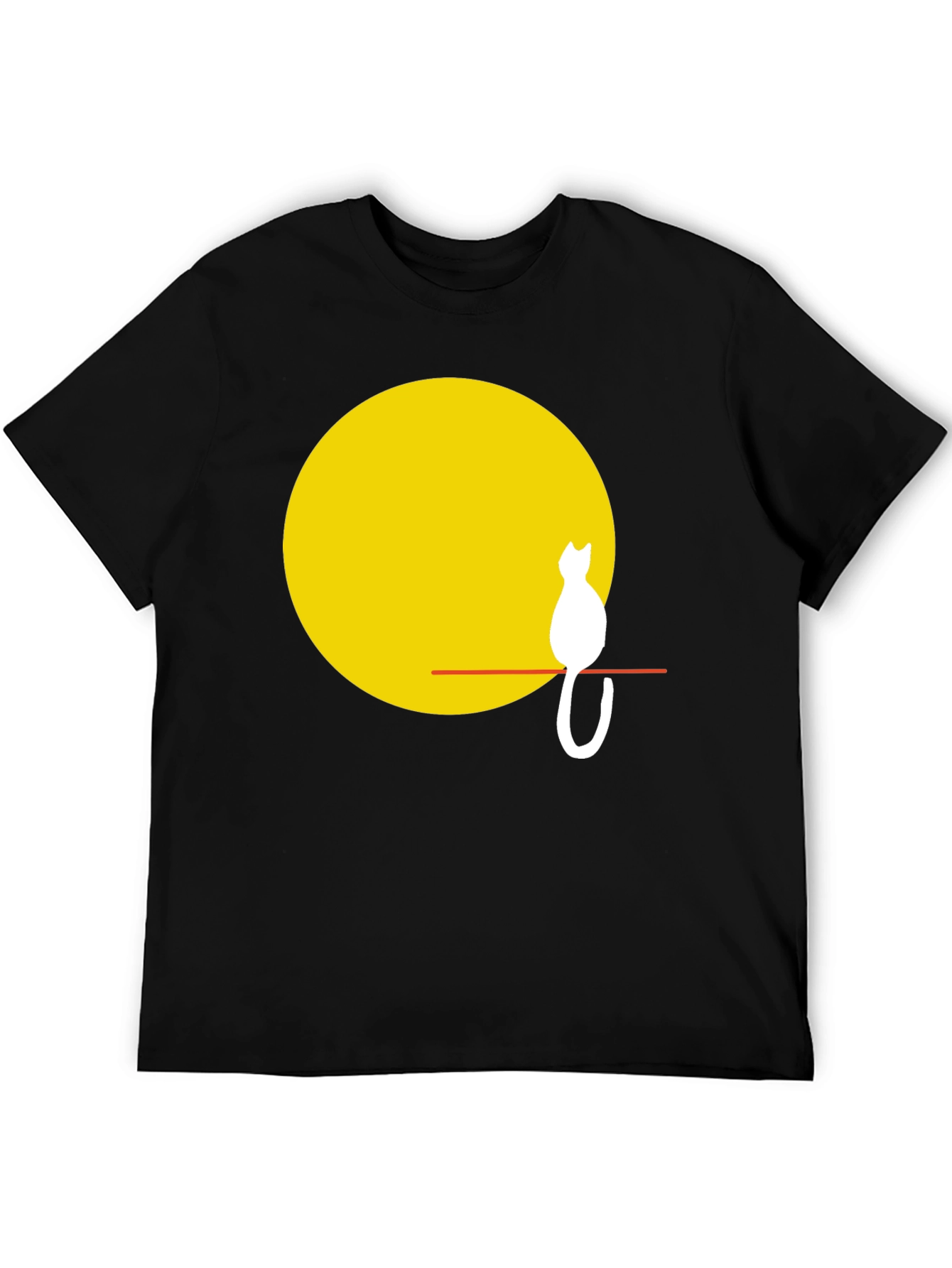 Black Cat Silhouette on Moon T-Shirt view 5