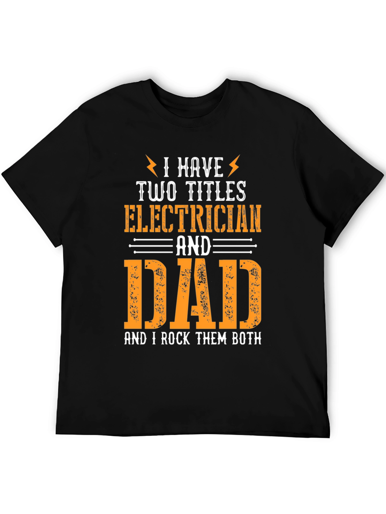 Black Electrician Dad T-Shirt: I Rock Them Both! view 5