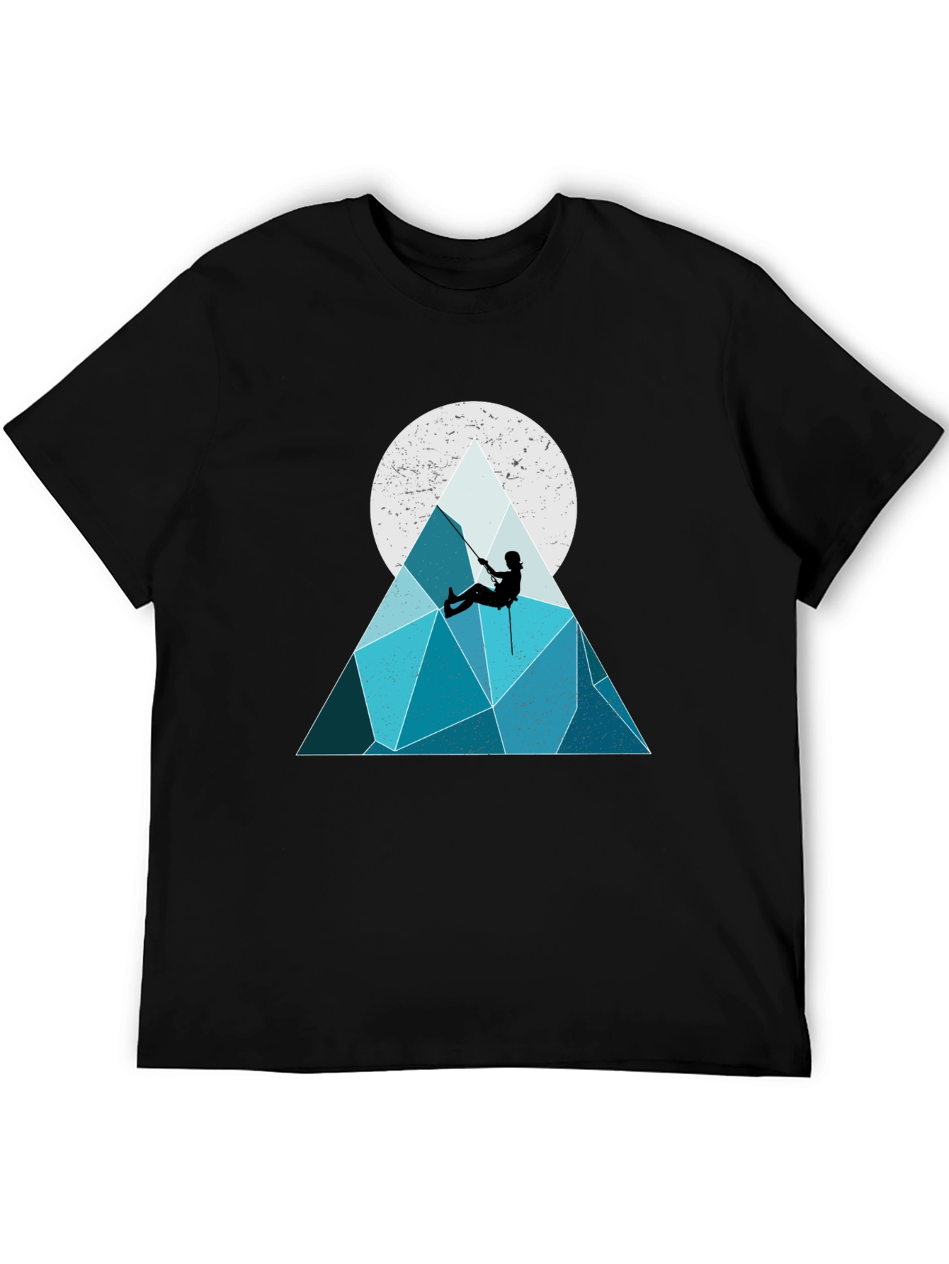 Black Geometric Mountain Climber Graphic Tee view 5