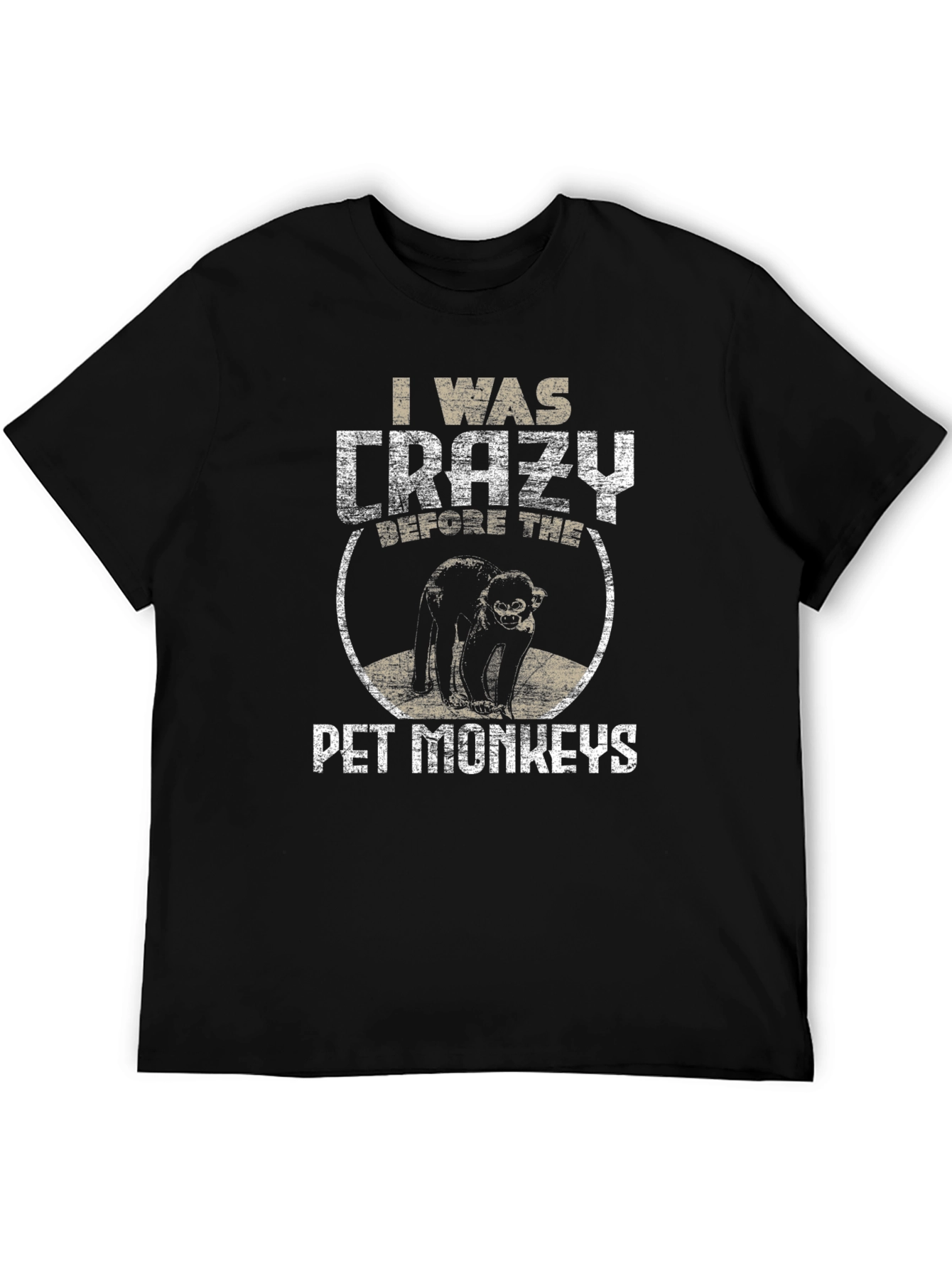 Black Crazy Before Pet Monkeys Graphic Tee view 5