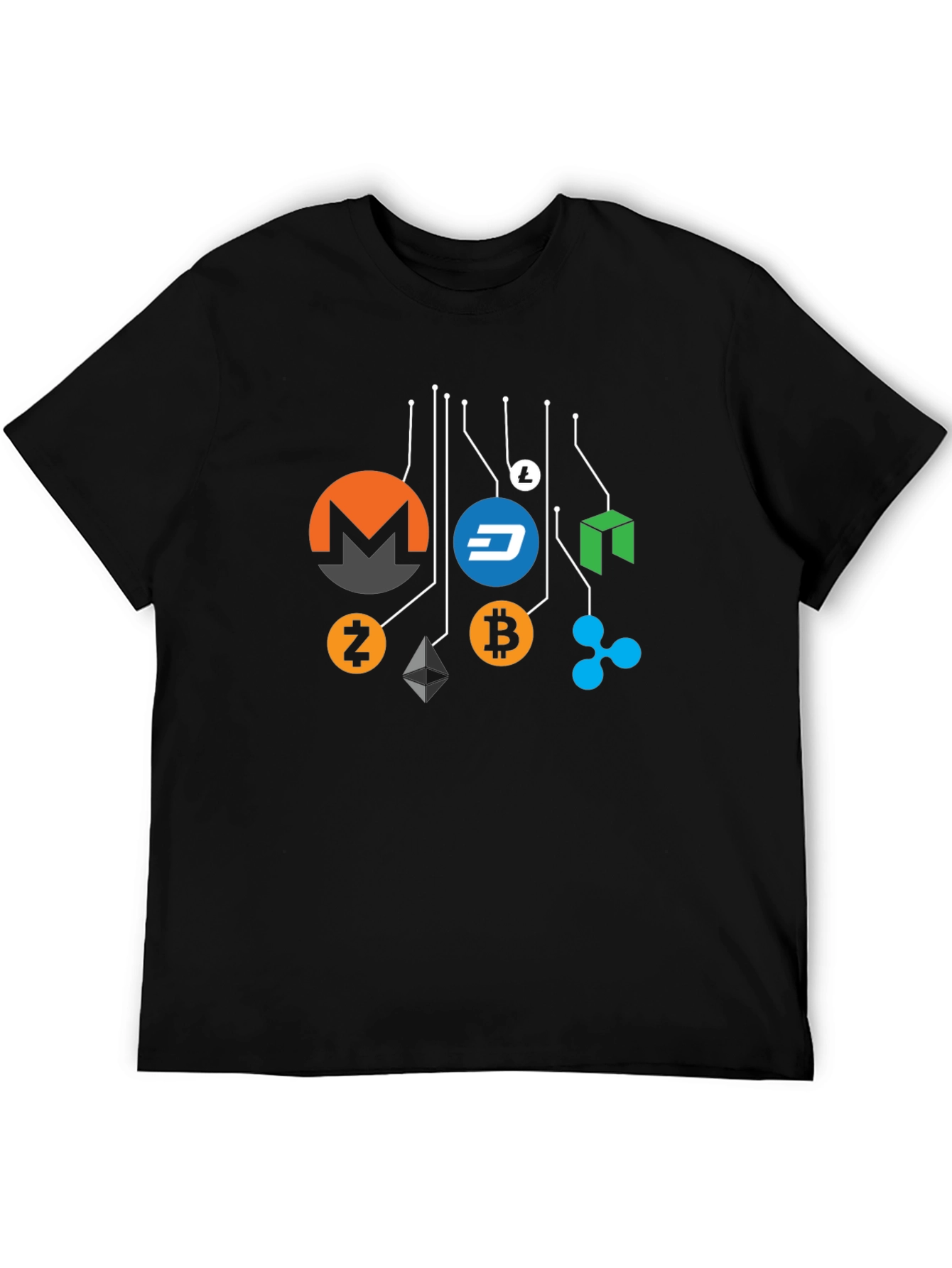 Black Cryptocurrency T-Shirt - Crypto Bitcoin Monero Dash view 5
