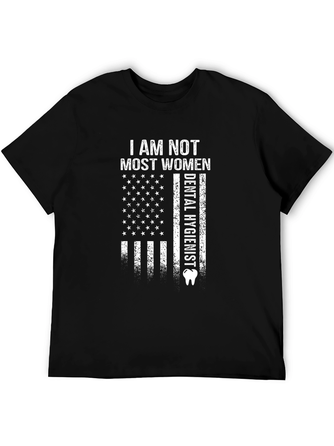 Black Dental Hygienist American Flag T-Shirt view 5