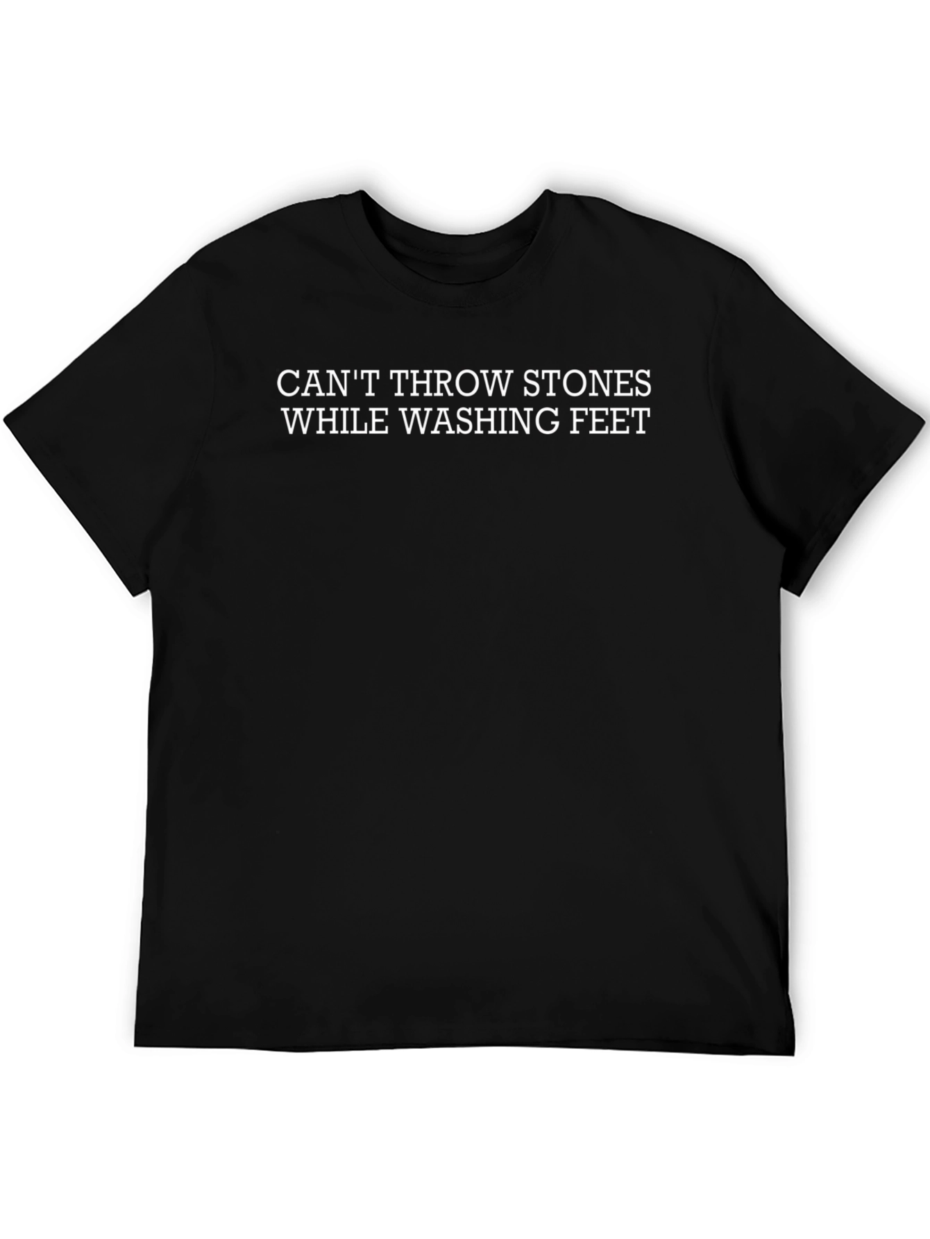 Black Stone Throwing T-Shirt - Washed Feet Graphic Tee view 5
