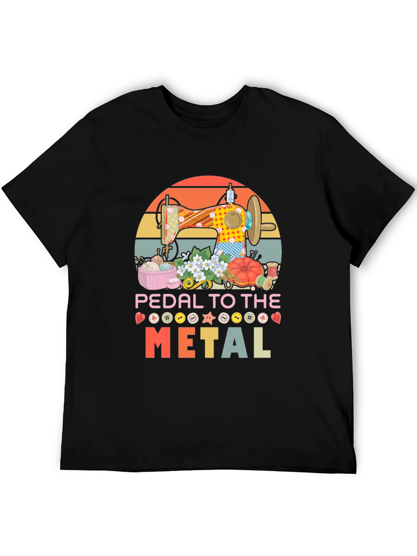Black Pedal To The Metal Sewing T-Shirt view 5