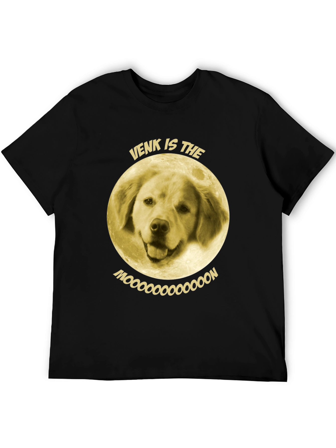 Black Venk is the Moon T-Shirt - Funny Dog Graphic Tee view 5